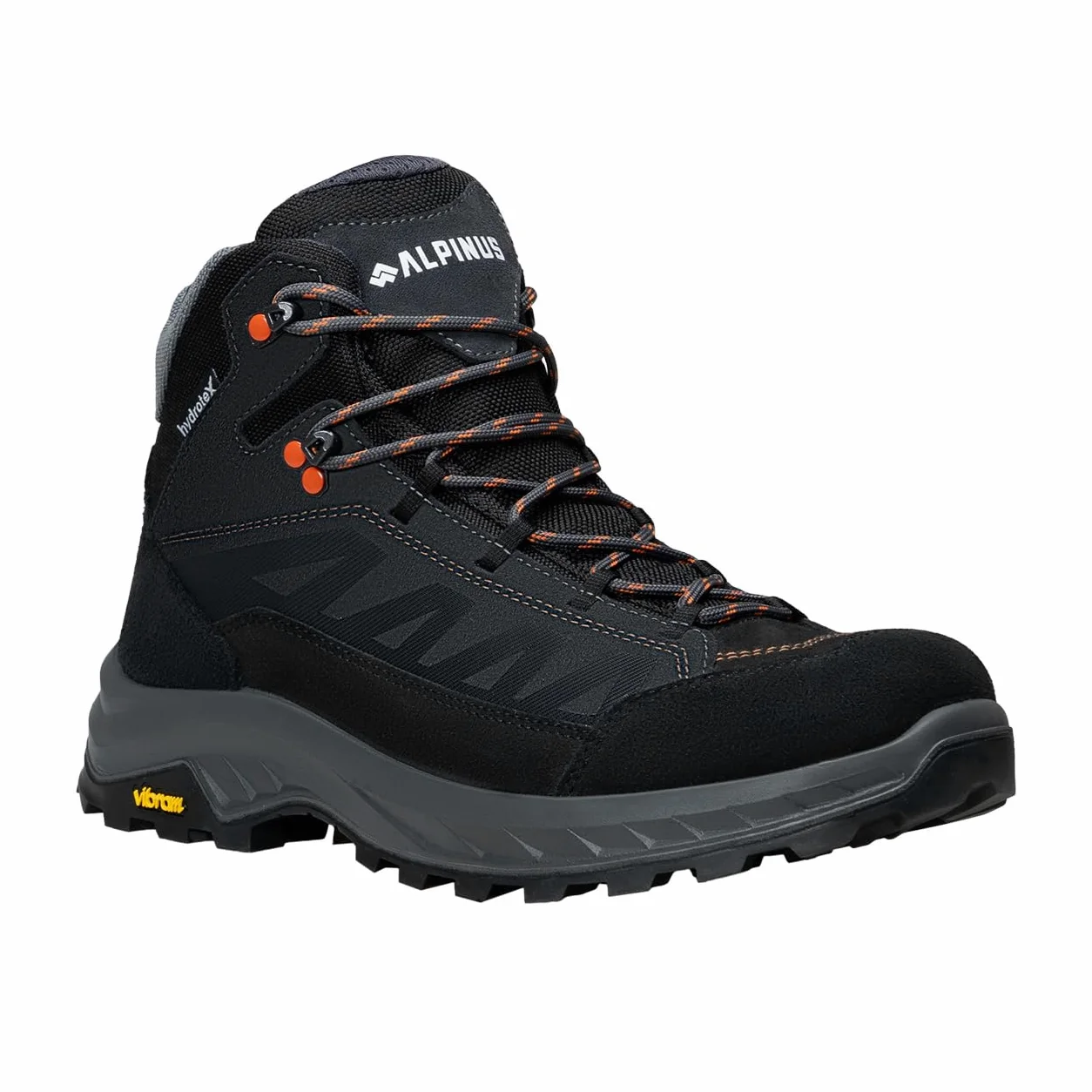 Alpinus - Buty Trekkingowe Kominite Mid, Buty Turystyczne, Górskie, Hikingowe, antracytowo - pomarańczowe GR11753