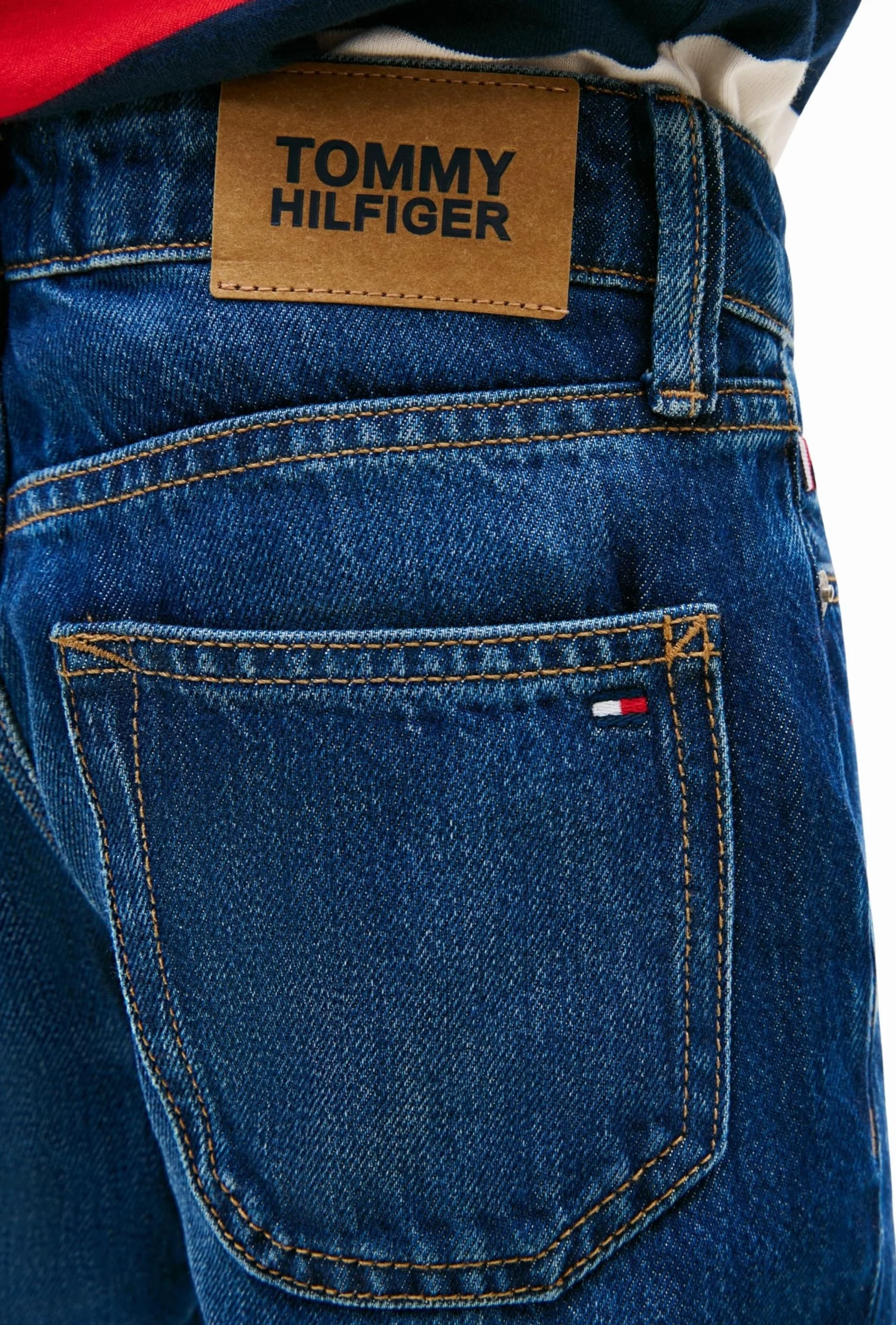 Tommy Hilfiger Straight Dark Blue Jeans dla Chłopców