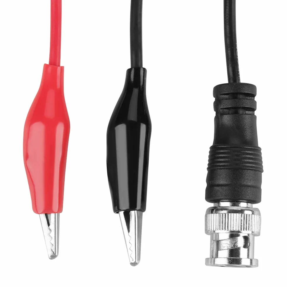 2 szt. kabel sondy testowej oscyloskopowej BNC wtyczka męska Q9 do podwójnego zacisku aligatora 0,5 m do fabryki elektronicznej itp.