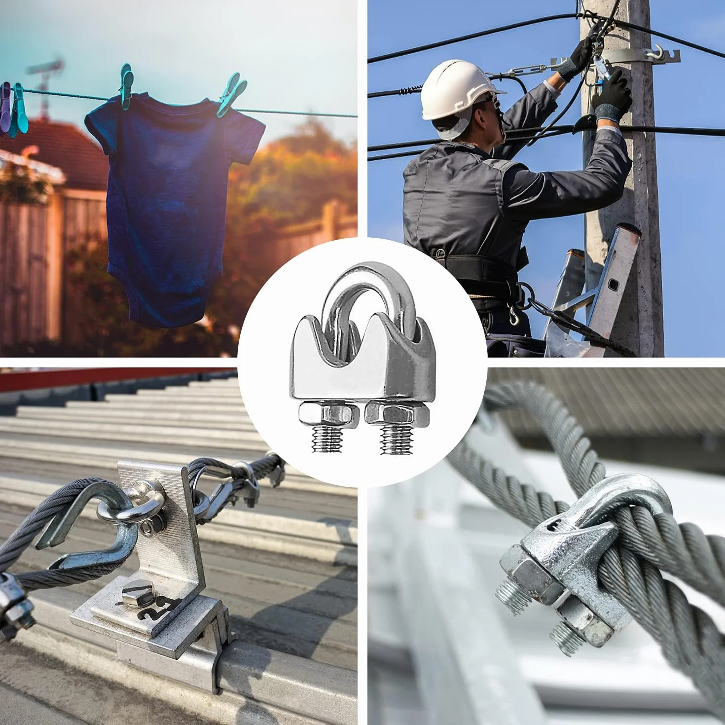 Zaciski linowe 10 sztuk zacisków do linek stalowych 3mm stal nierdzewna zacisk linowy M3 zacisk do linek stalowych zacisk pętlowy do kabli stalowych drutu stalowego linek stalowych 3mm, zacisk