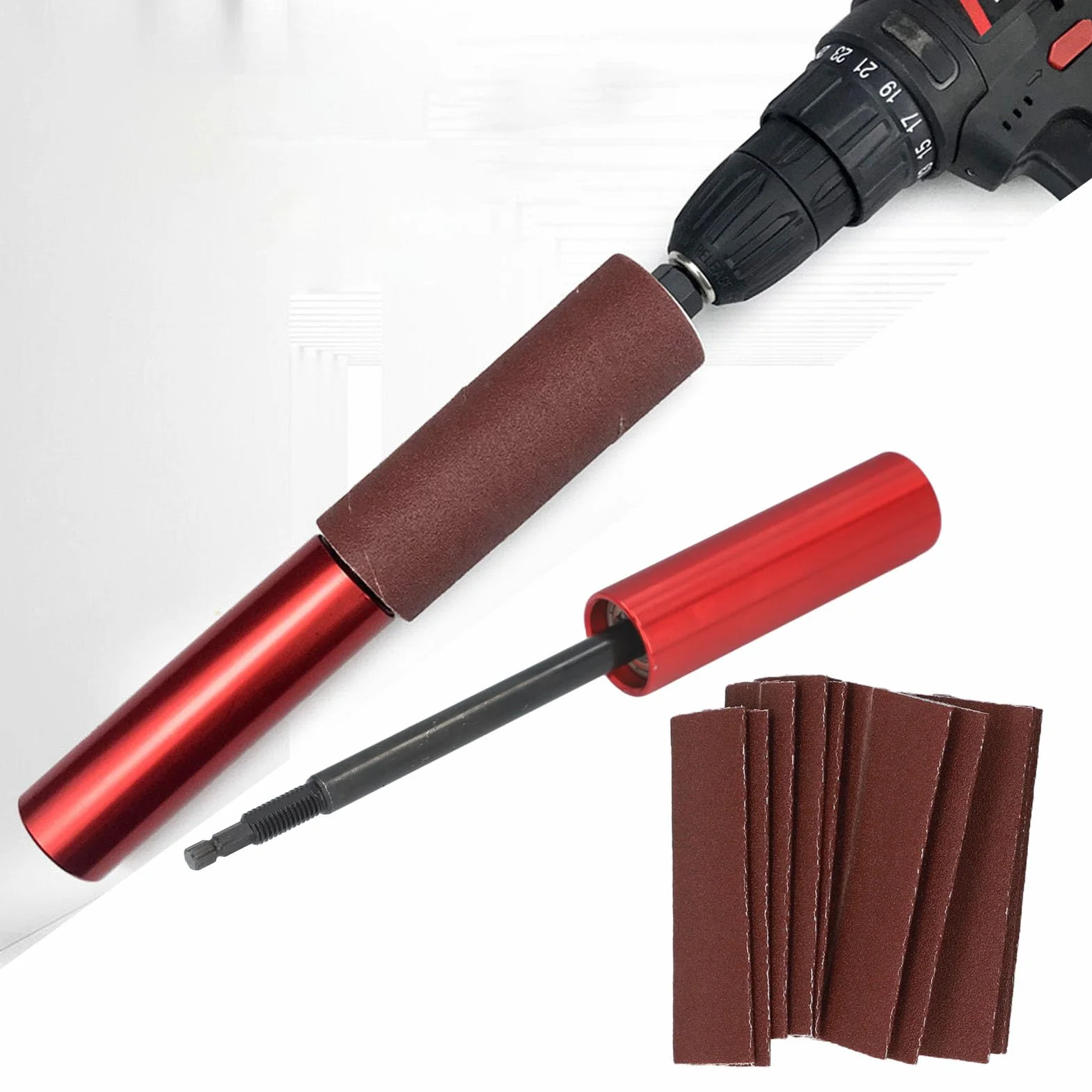 Adapter do Szlifierki Wrzecionowej, Adapter Bębna Szlifierskiego, Zestaw Trzpieni Szlifierskich ze Stopu Aluminium do Drewna i Metalu, Rozmiar Uniwersalny, łatwy w Montażu, do