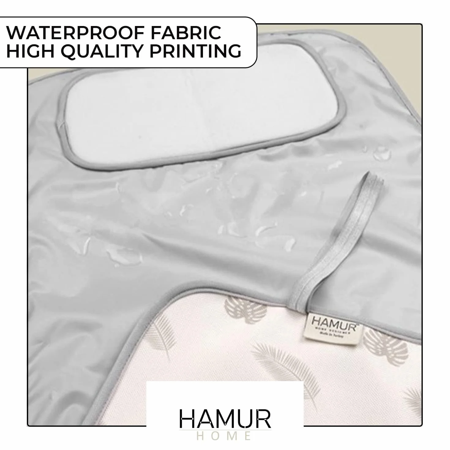 Hamur Home Wodoodporna Mata Do Przewijania Niemowląt Wielorazowego Użytku Do Prania W Pralce Przenośny Przewijak Dla Niemowlaka 40x70cm (Leaves)