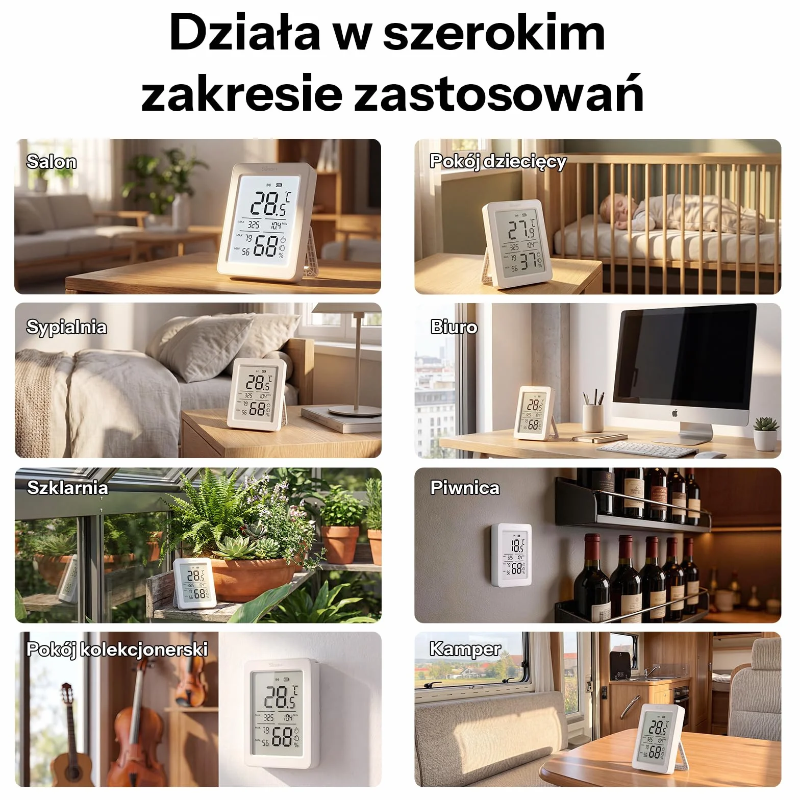 SONOFF AirGuard TH SNZB-02DR2 Czujnik temperatury i wilgotności Zigbee,wyświetlacz LCD 3,6 cala. Termometr higrometr z powiadomieniami w aplikacji,zdalny monitoring szklarni i piwnicy na wino,2 sztuki
