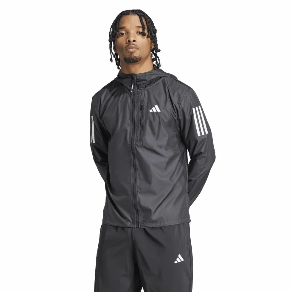 adidas Mężczyźni Own the Run Jacket, Black/White pocket, L
