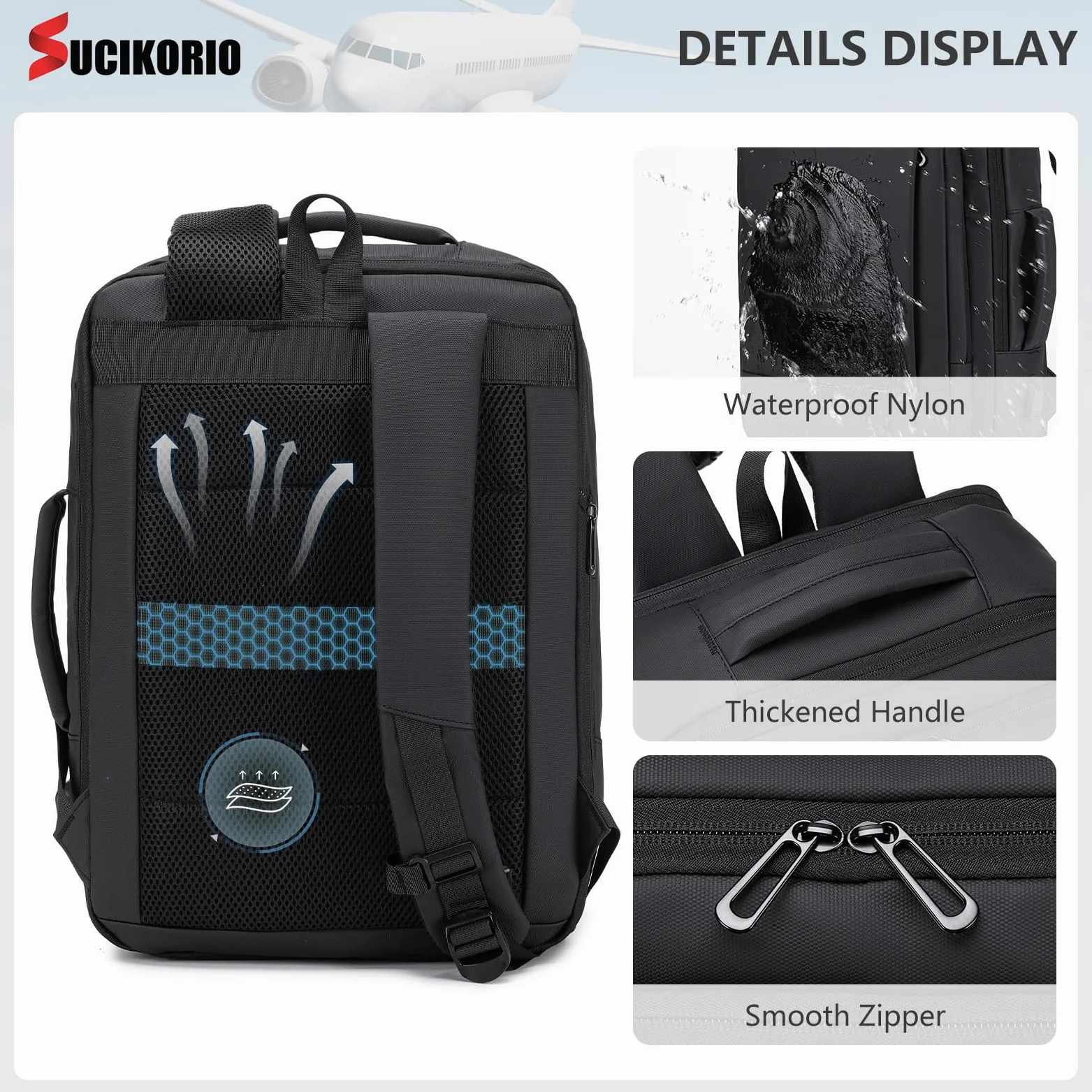 40x30x15cm Możliwość Rozszerzenia Do 40x30x25cm Wodoodporny Plecak Podróżny Torba Na Laptopa 15.6 Cala Plecak Do Codziennego Użytku Z Portem USB Unisex