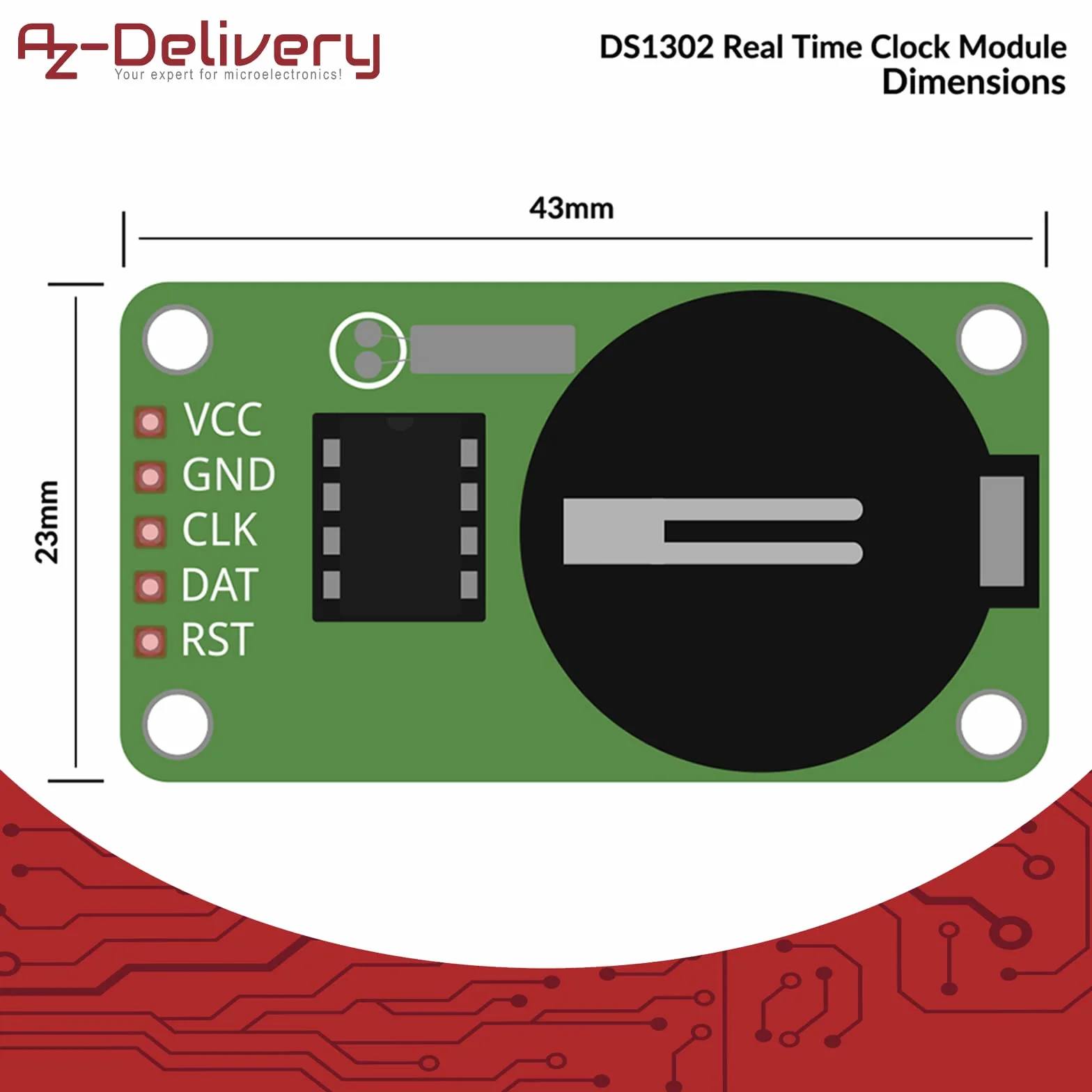 AZDelivery 5 x DS1302 Szeregowy zegar czasu rzeczywistego RTC Moduł zegara czasu rzeczywistego kompatybilny z Arduino i Raspberry Pi w tym E-Book