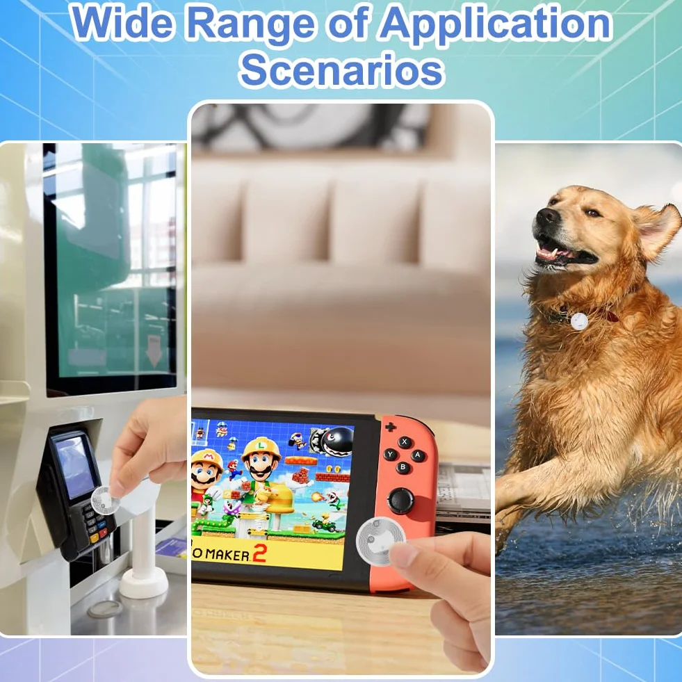 OFFCUP Znaczniki NFC, 50 szt. kart monet NFC, naklejki NFC 25 mm / 1 cal NTAG213 NFC okrągłe karty znaczniki NFC kompatybilne z Tagmo Amiibo i wszystkimi telefonami komórkowymi i urządzeniami