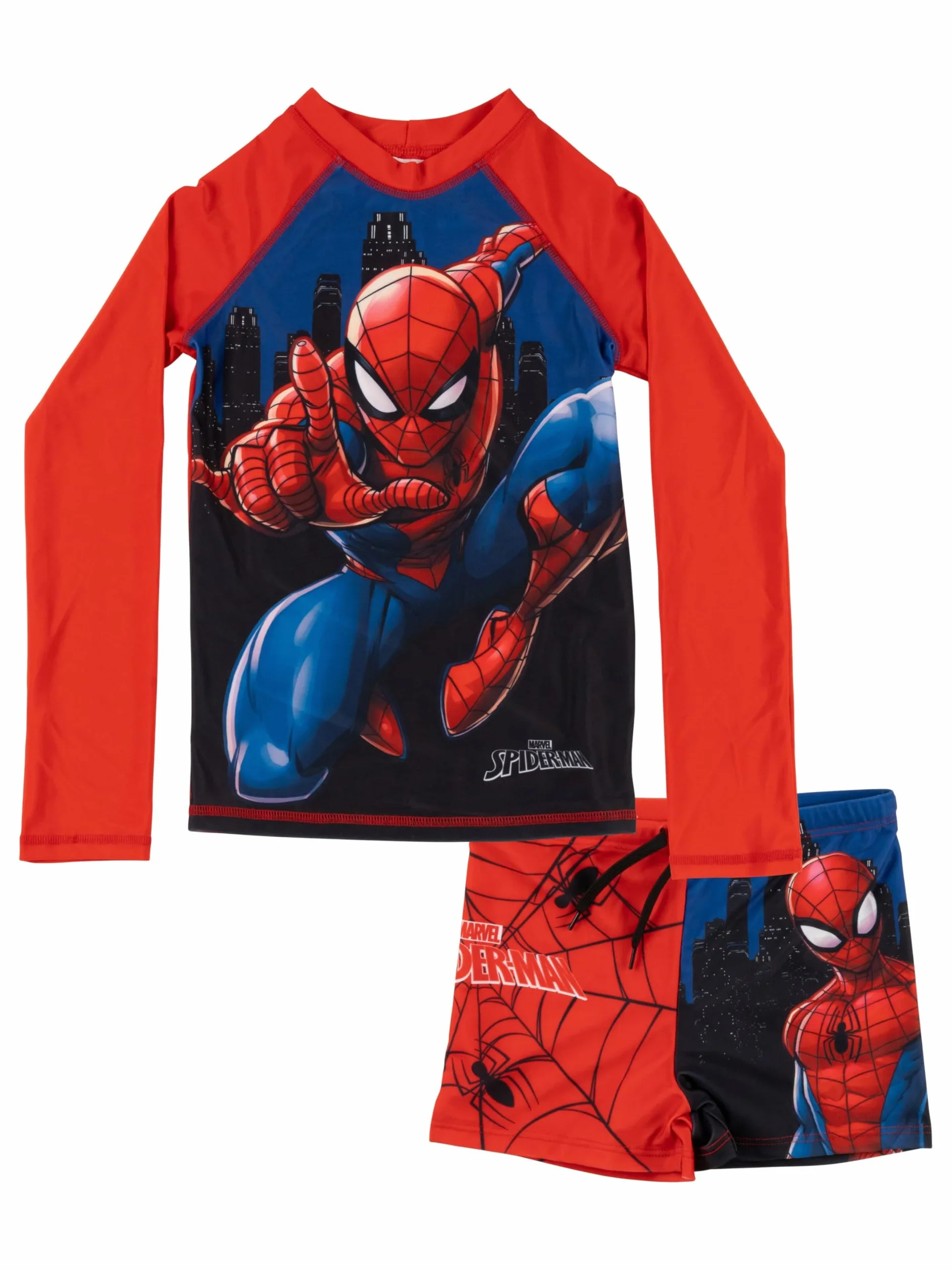 United Labels Spiderman dwuczęściowy kostium kąpielowy z ochroną UV 30 dla chłopców czerwono-niebieski