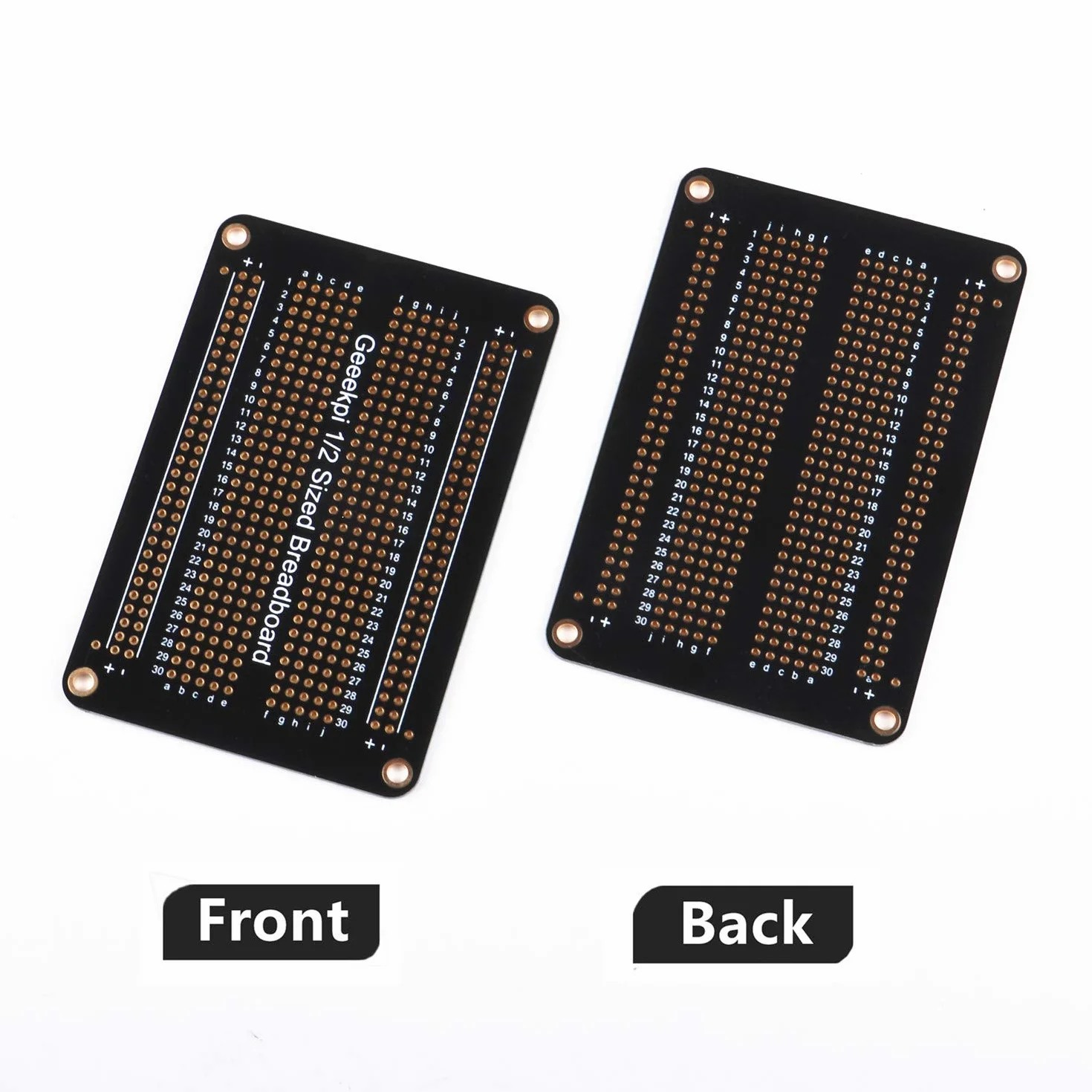 GeeekPi Zestaw 5 szt. Złoto-platerowanych płytek prototypowych PCB, dwustronna płytka do eksperymentów, płytka do lutowania, zestaw DIY do Arduino (pół rozmiar)