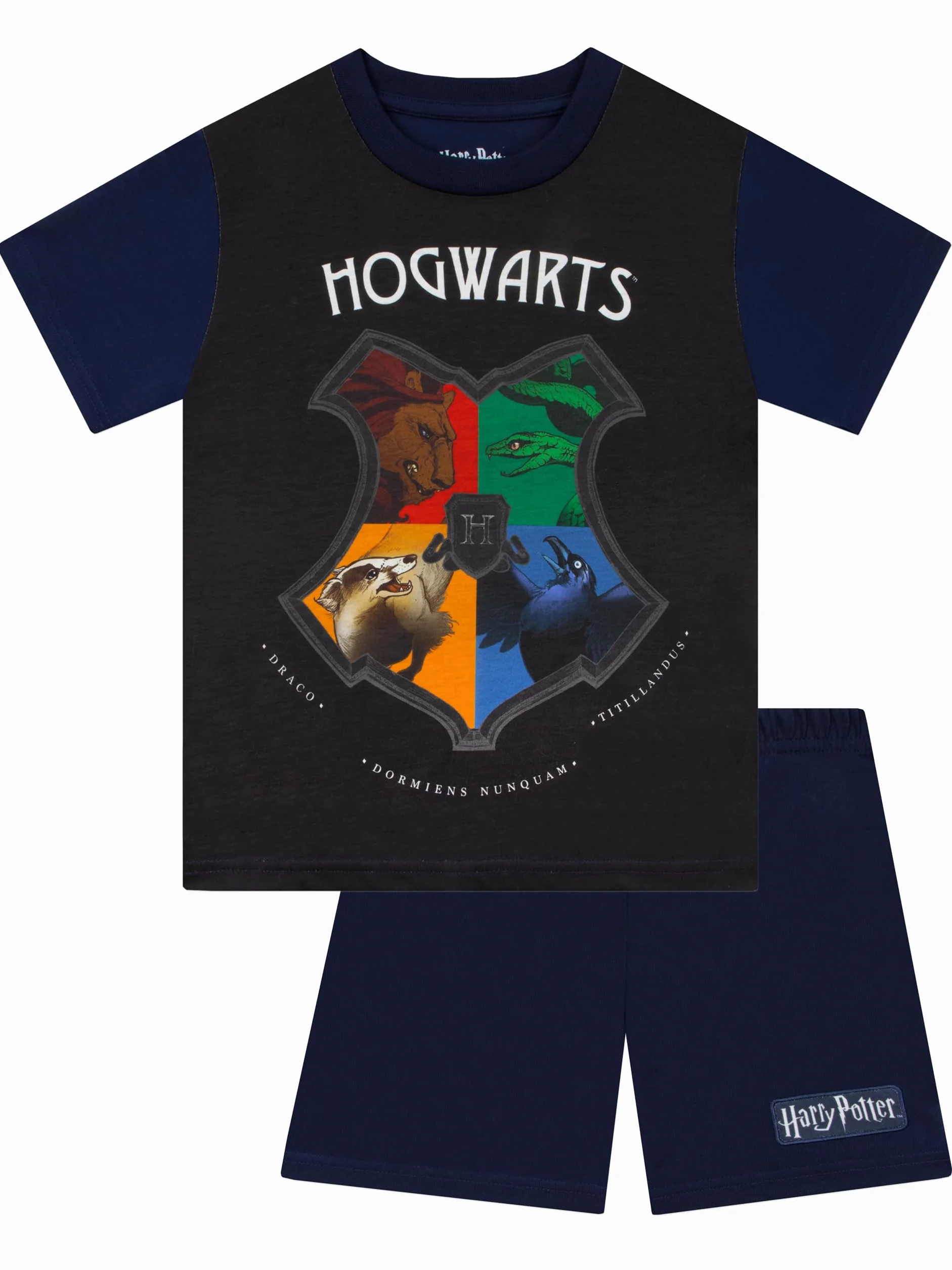 Harry Potter Piżama Chłopięca, Letnia Piżama Z Herbem Hogwart, Oficjalna Piżamas Hogwarts Dla Chłopców