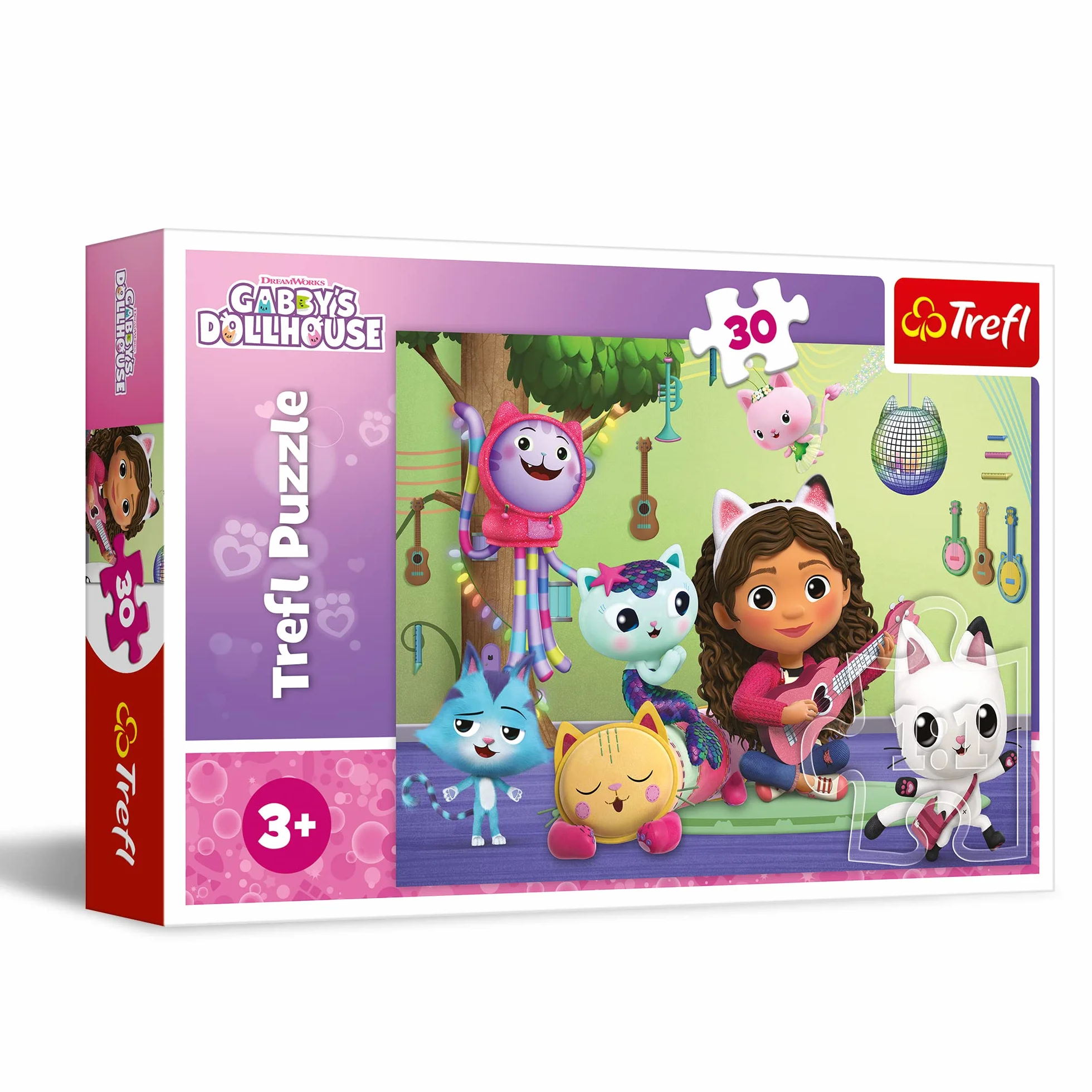 Trefl - Koci Domek Gabi, Gabi i Jej Uroczy Domek - Puzzle 30 Elementów - Kolorowe Puzzle z Bohaterami Bajki, Kreatywna Rozrywka, Koty, Muzyka, Zabawa dla Dzieci od 3 lat