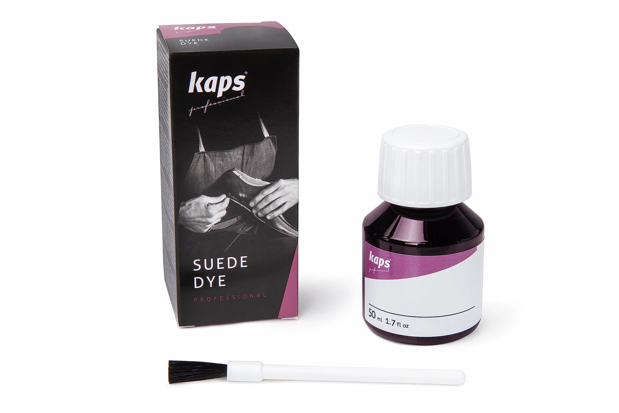 Kaps Nubuck & Suede Shoe Far Farba - Farba do Butów z Nubuku i Zamszu, Odnowa Kolorów i Naprawa Zniszczonych Powierzchni, Do Butów, Toreb oraz Innych Artykułów Skórzanych (118 - czarny)