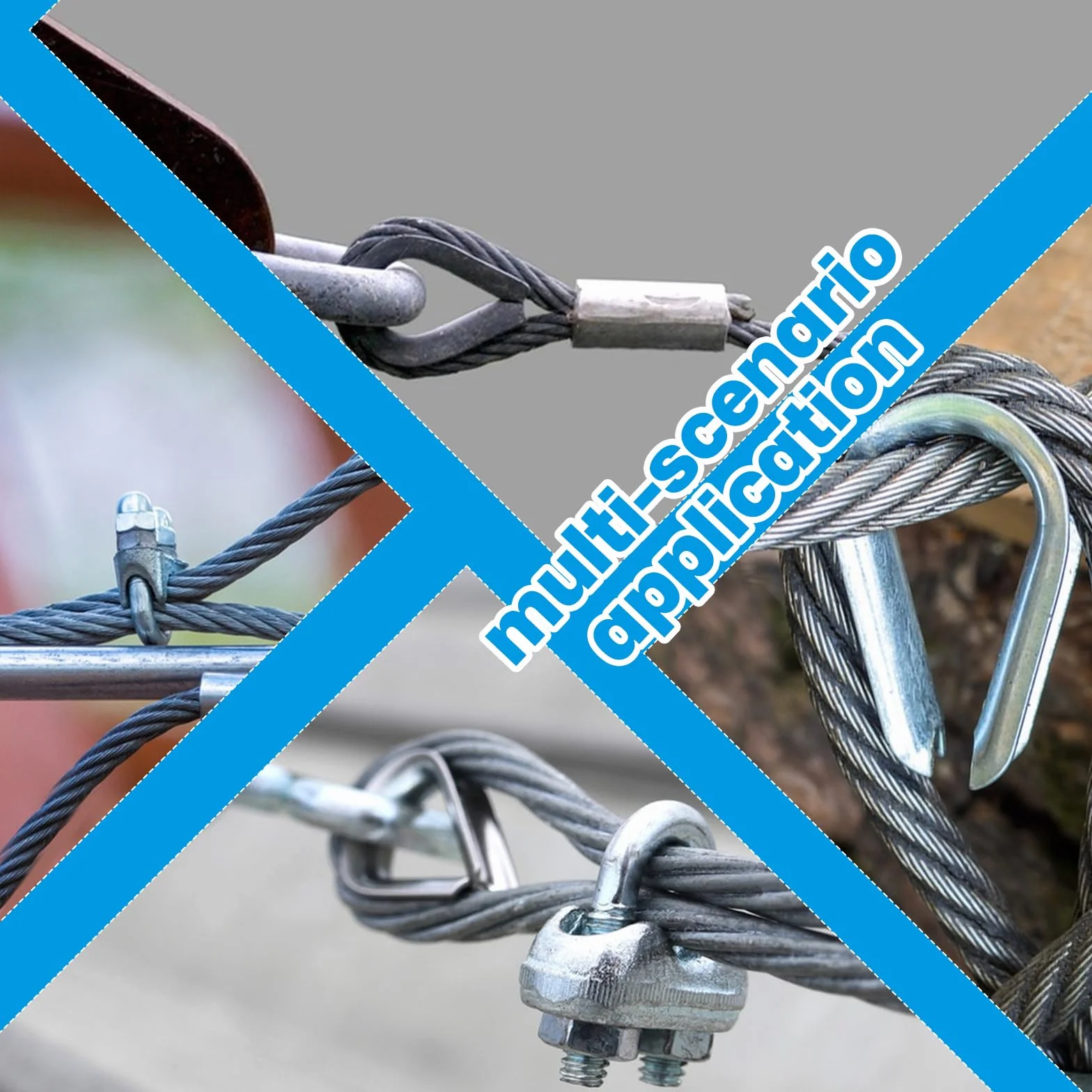 20 sztuk zacisków linowych M3, zaciski linowe 3 mm stal nierdzewna 304 z 20 tulejami aluminiowymi i 20 klamrami zacisków linowych do liny stalowej, do linki stalowej, napinacza do bielizny, markizy