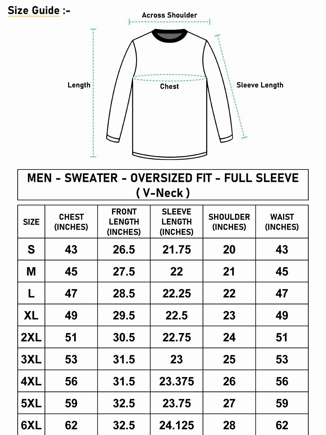 Bewakoof Męski sweter oversize z długim rękawem i dekoltem w serek akrylowy płaski sweter z dzianiny