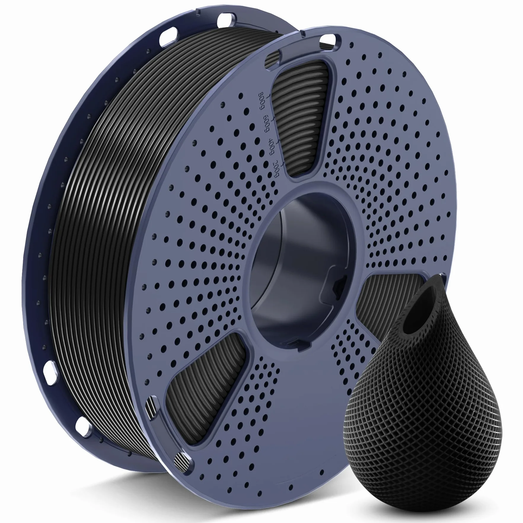 SUNLU PETG Filament 1,75 mm, mniejsze wydłużenie, dobra przyczepność warstw, wysoka wytrzymałość Filament do drukarki 3D 1,75 ± 0,02 mm, szpula 1 kg (2,2 lb), czarny PETG