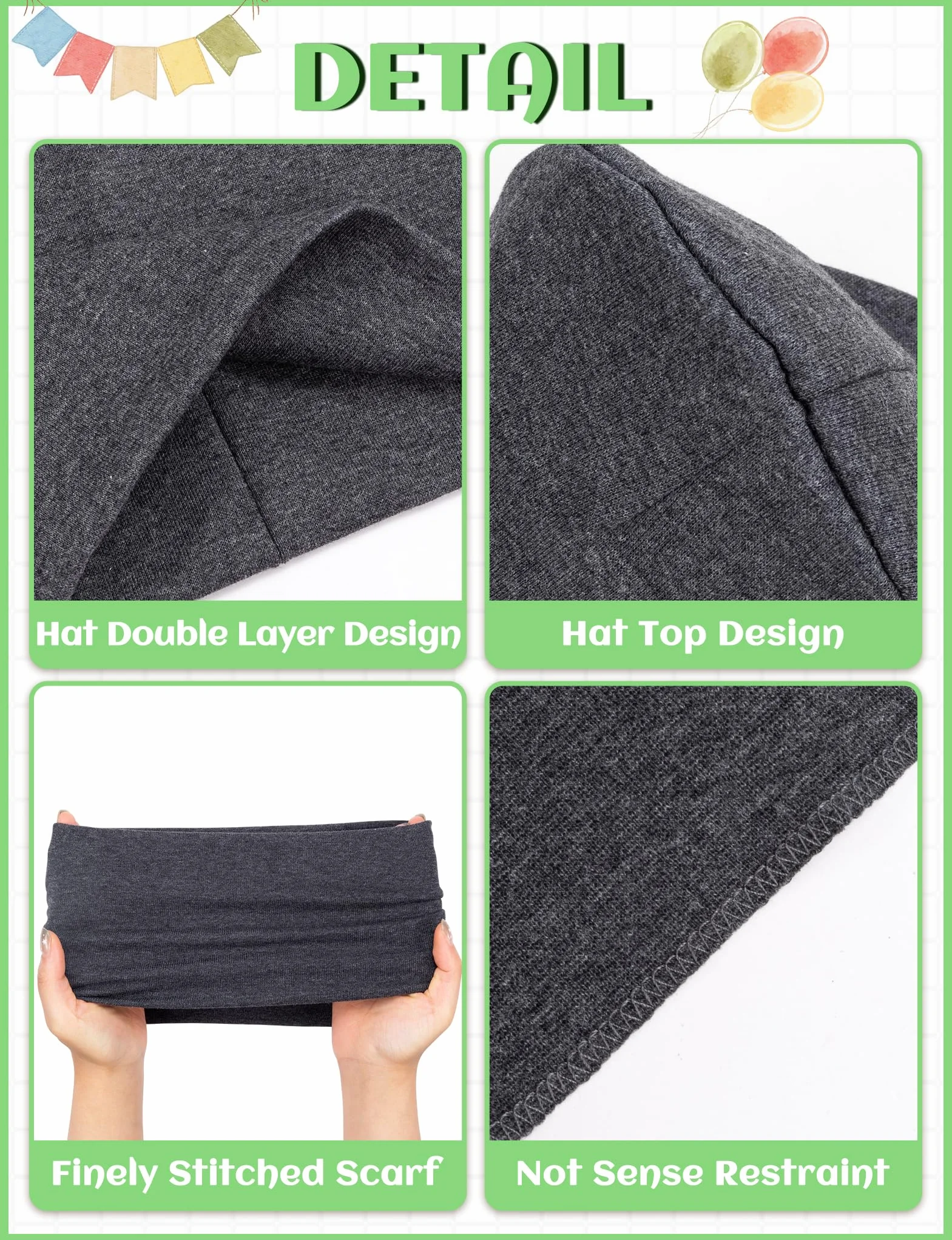 Kiiwah Dziecięca czapka beanie i szalik, miękka bawełna, ciepłe czapki z dzianiny i szaliki dla niemowląt, na jesień, zimę, wiosnę