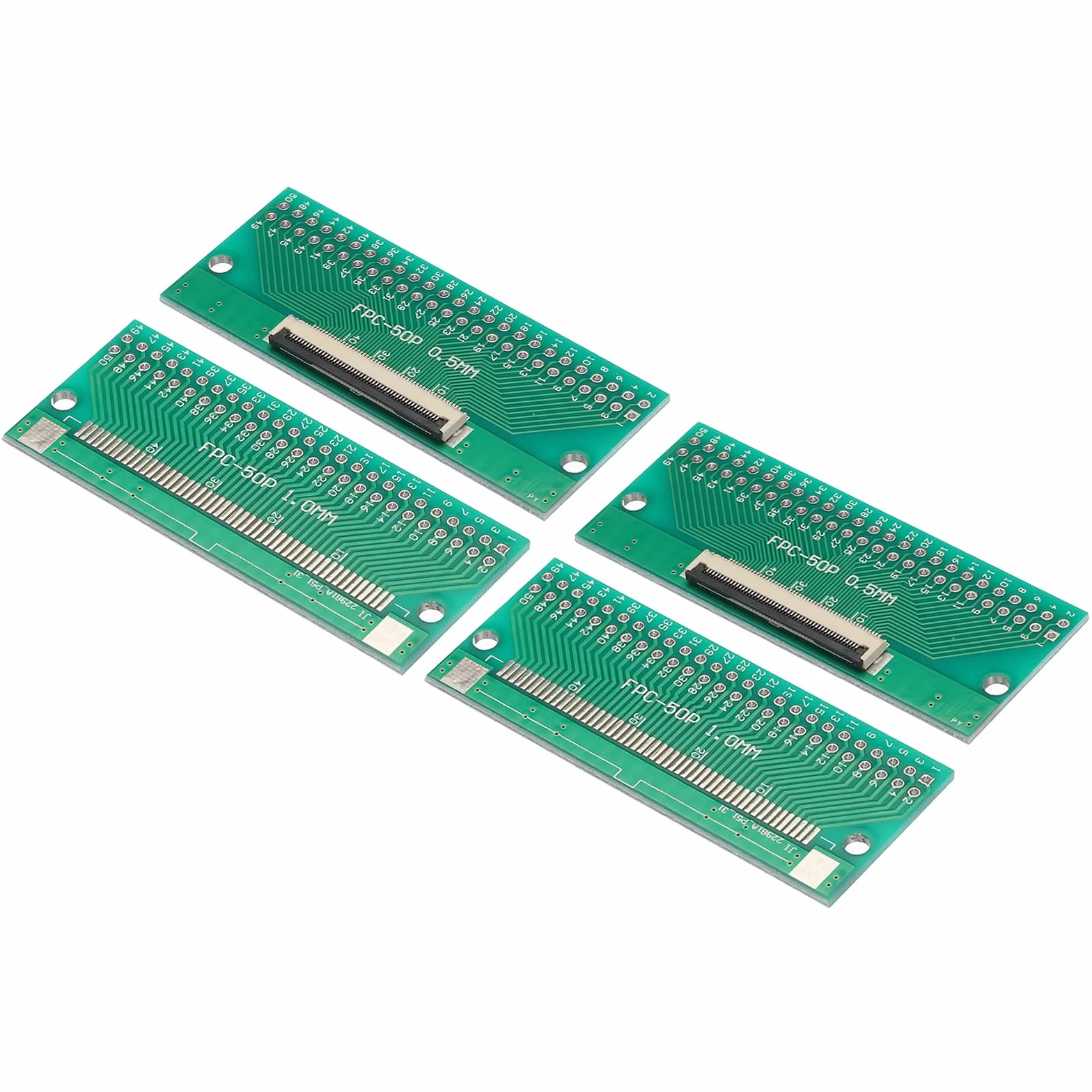 QUARKZMAN FPC FFC PCB płyta konwerterowa 50P 0,5 mm na gniazdku, tylna strona 1,0 mm, do DIP 2,54 mm, do drukarki LCD 3D, aparatu, DVD, TV, laptopa, zestaw 4 sztuk