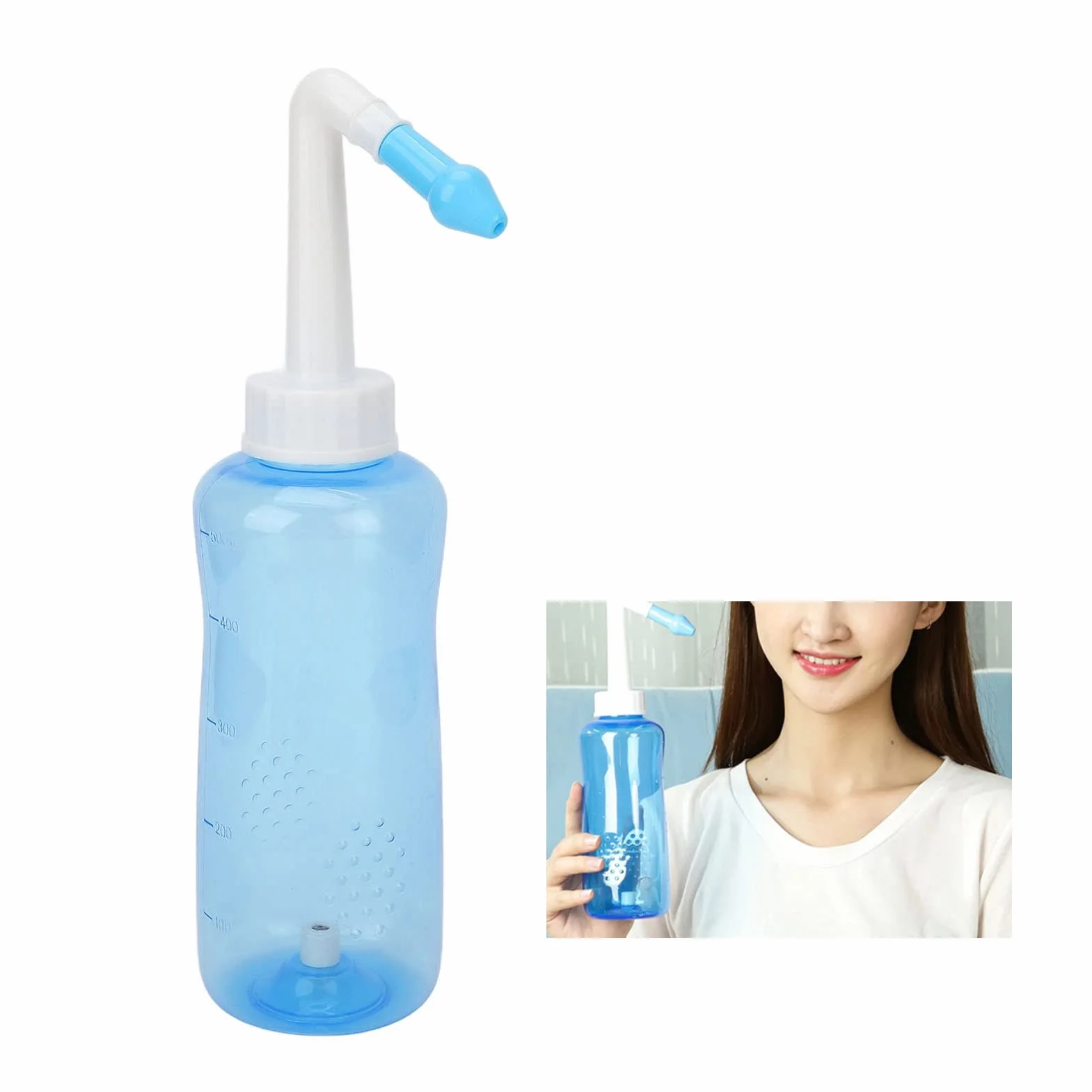 500ml Irygator do Nosa Irygator do Nosa, Czyścik do Nosa Gładkie Oddychanie z 2 szt. Dysze Czyścik do Nosa dla Dorosłych Dzieci