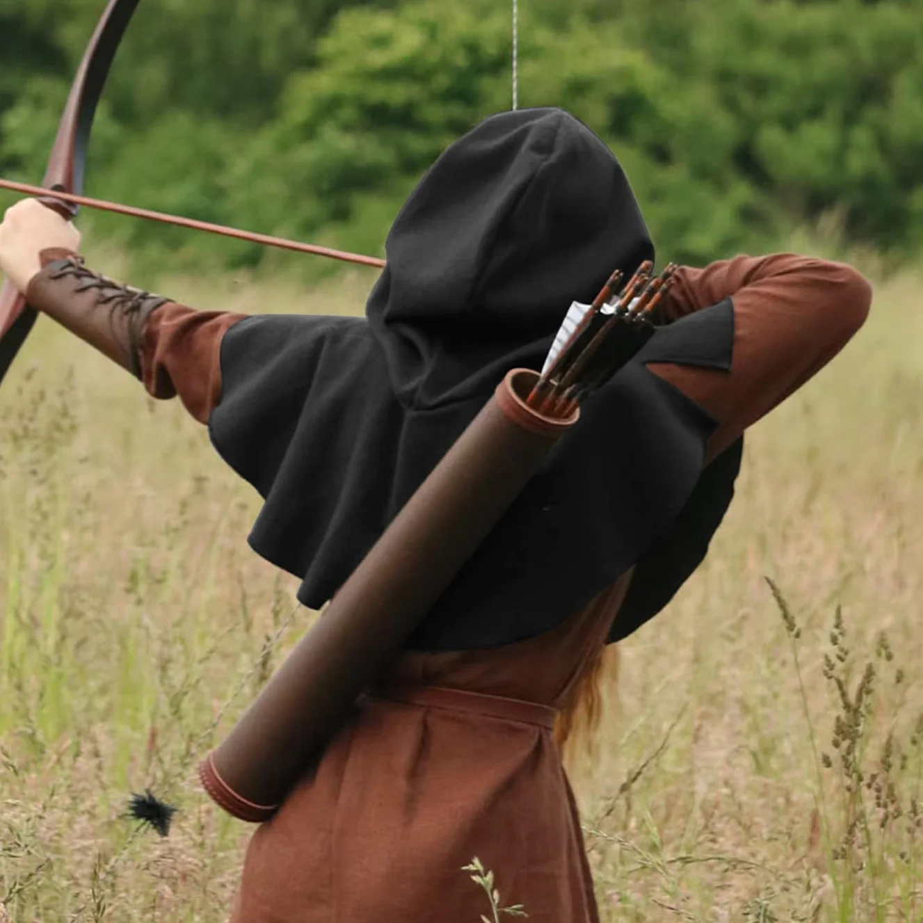 Keland Halloween średniowieczny kaptur Cowl Hood peleryna dla kobiet i mężczyzn