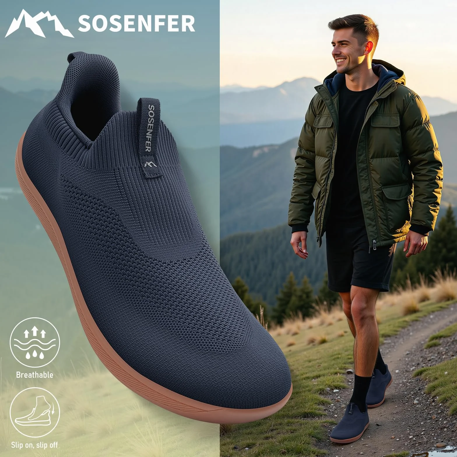 Sosenfer męskie damskie buty domowe pantofle antypoślizgowe pantofle unisex