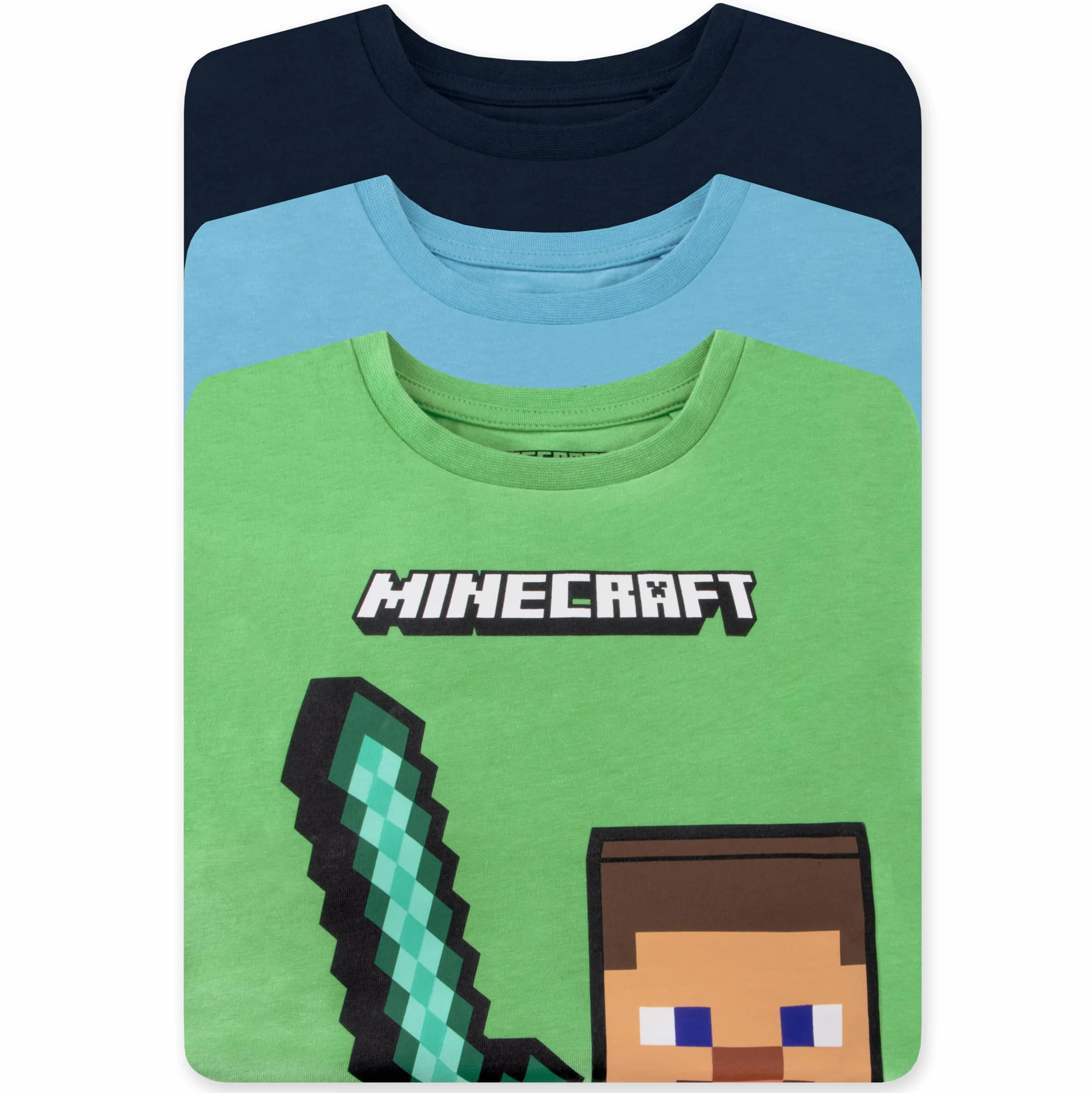 Minecraft Koszulki Dla Chłopców, Zestaw 3 Koszulek Gamingowych Dla Dzieci, Pakiet Koszulek Dziecięcych