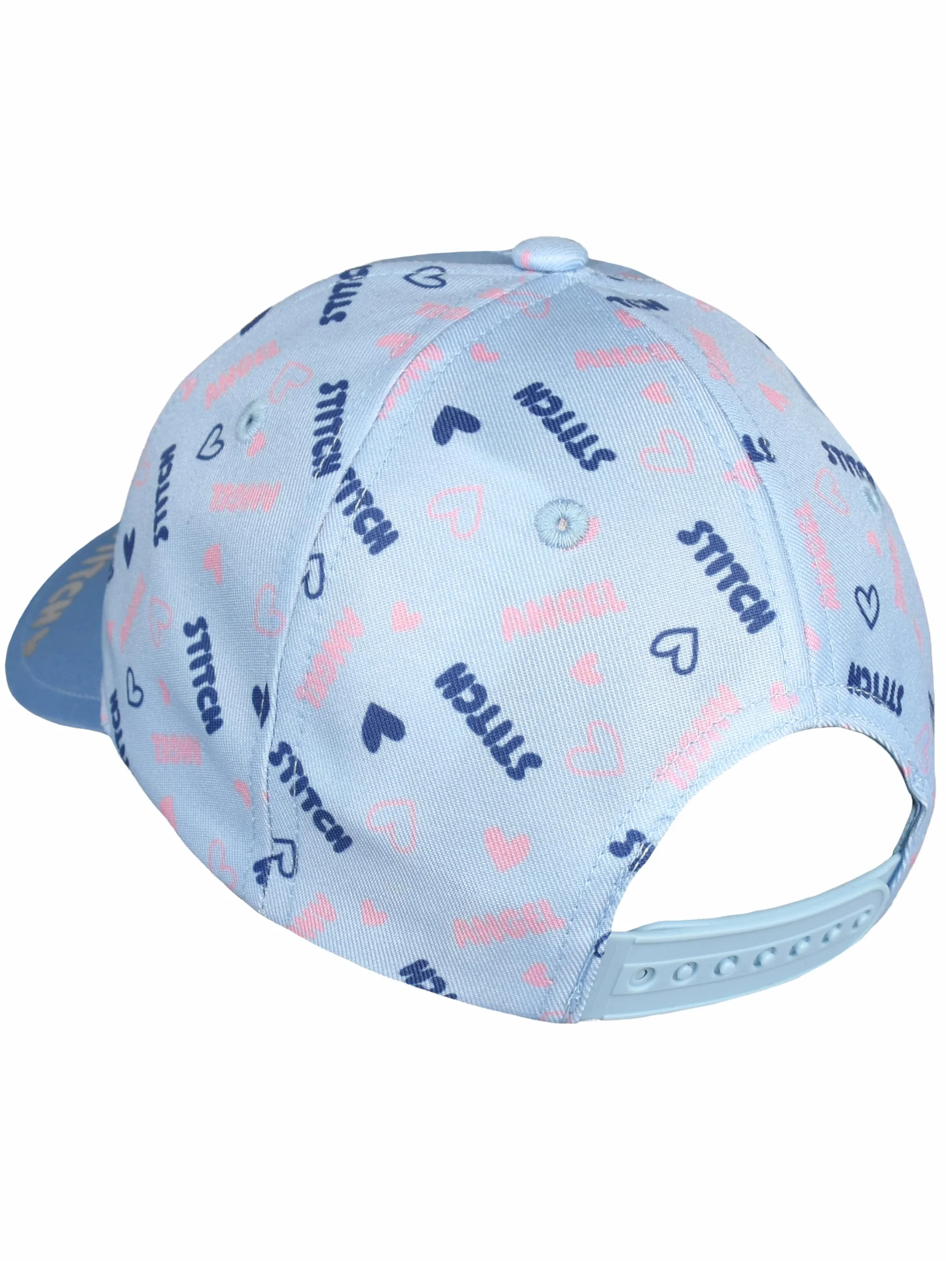 Disney Lilo & Stitch czapka dla dziewczynek - Stitch & Angel dziecięca czapka bejsbolówka regulowana niebieska
