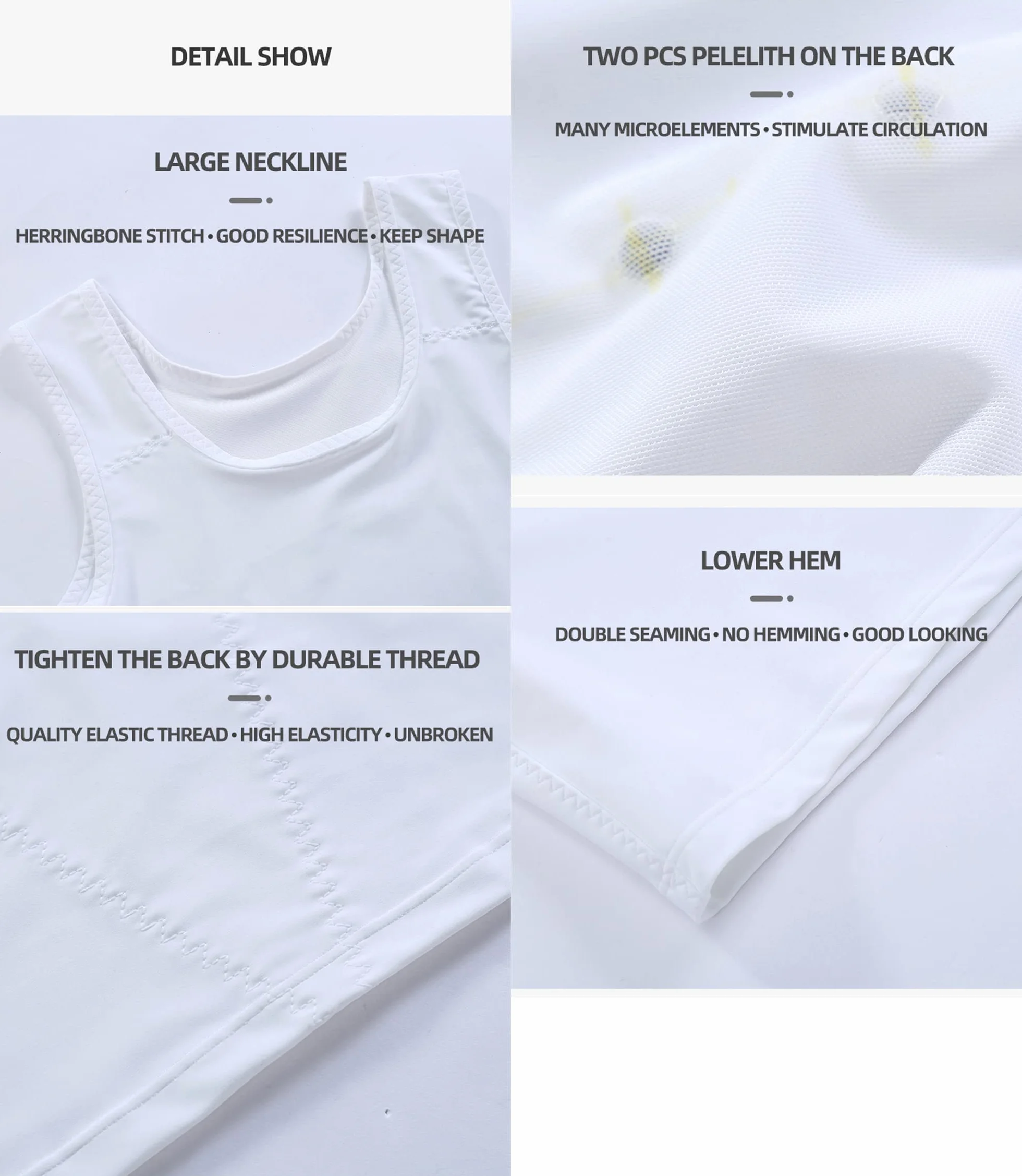 BaronHong Męski Sweter Kompresja Wyszczuplający Podkoszulek Gorset Tank Top Niebieski S