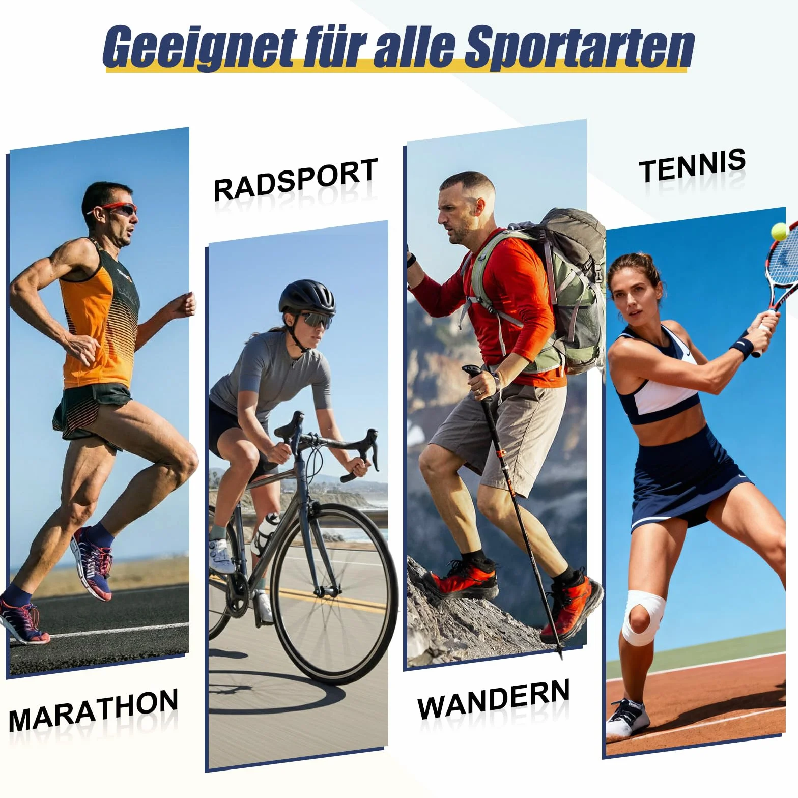 Niofind Skarpety trekkingowe z merynosów, damskie i męskie, oddychające skarpety do sneakersów, wełniane, wyściełane, krótkie skarpety sportowe, na co dzień, do uprawiania sportu, na zewnątrz, 6 par