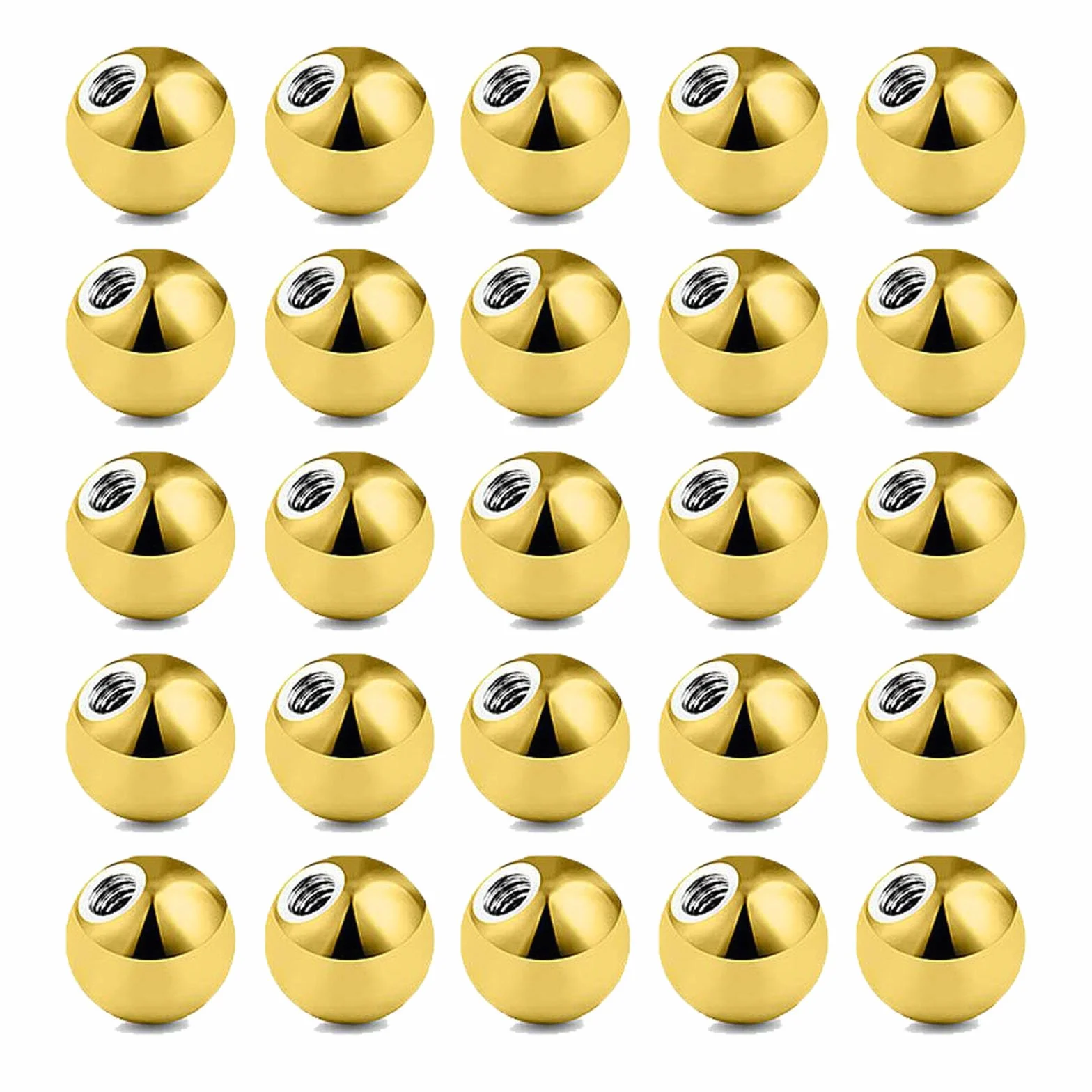 Złota kulka zamienna do piercingu 16G 14G 3/4/5/6 mm stal chirurgiczna