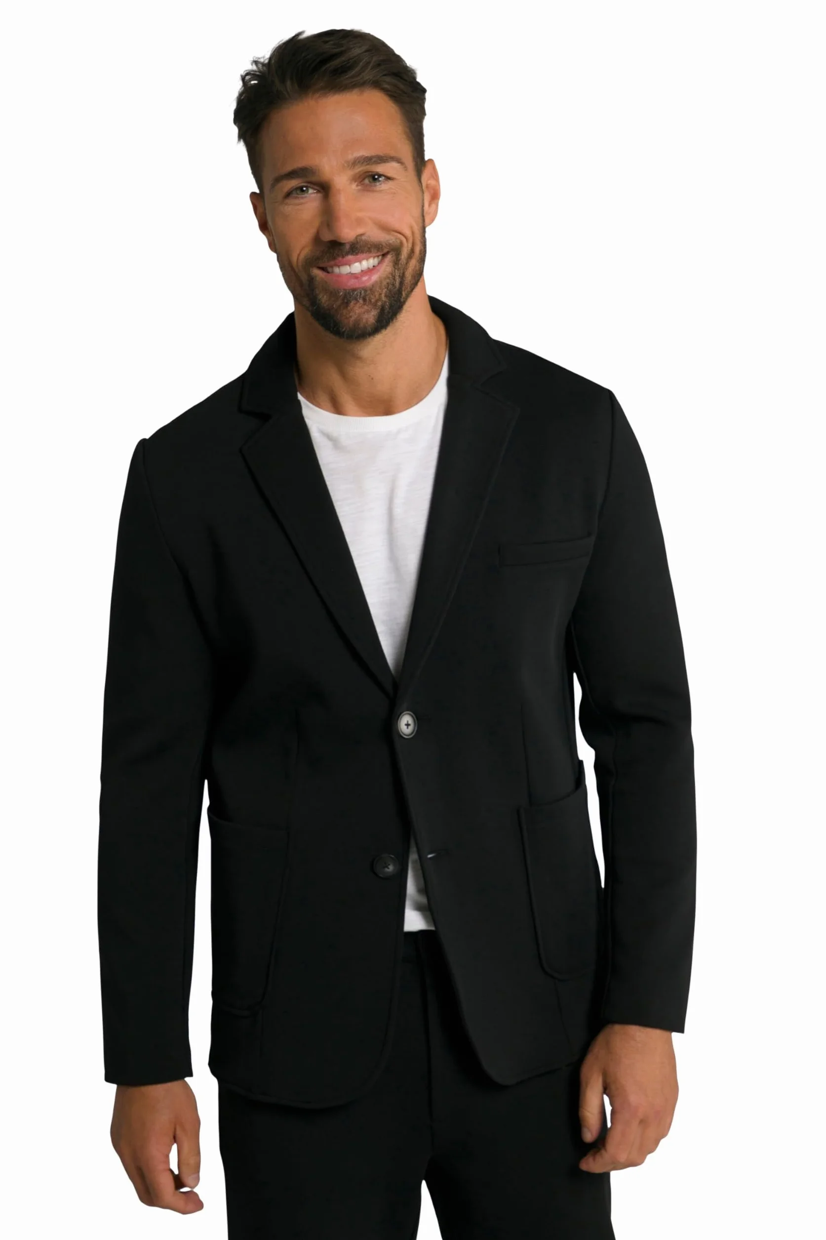 JP 1880 Męskie duże rozmiary, ponadgabarytowe, odzież męska, L-8XL, marynarka dżersejowa New York, FLEXNAMIC®, Business, zestawy konstrukcyjne, do 8 XL 806498, czarny, 4XL