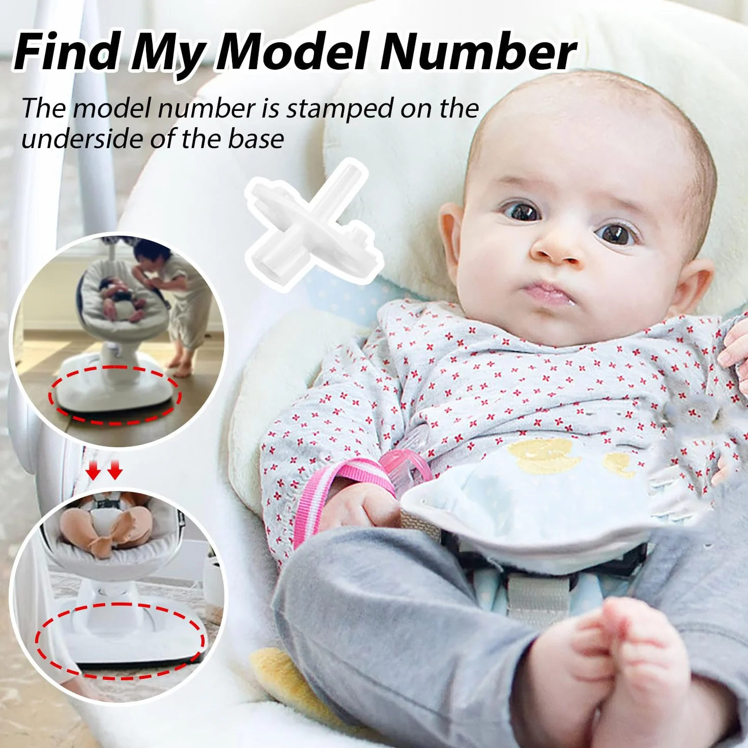 Zlacze Mobilne Zamienne do 4moms Mamaroo, Mocowanie do Stojaka na Zabawki Kompatybilne Ze Stojakiem na Zabawki 4moms Mamaroo Model 1037