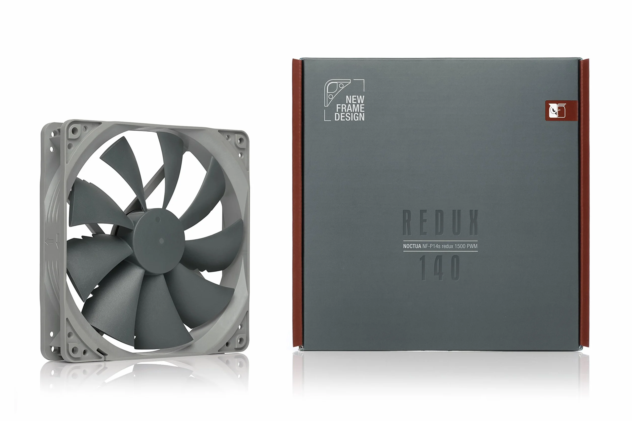 Noctua NF-P14s redux-1500 PWM, Wysokowydajny 4-Pinowy Wiatrak o Szybkości 1500 obr./min (140 mm, Szary)