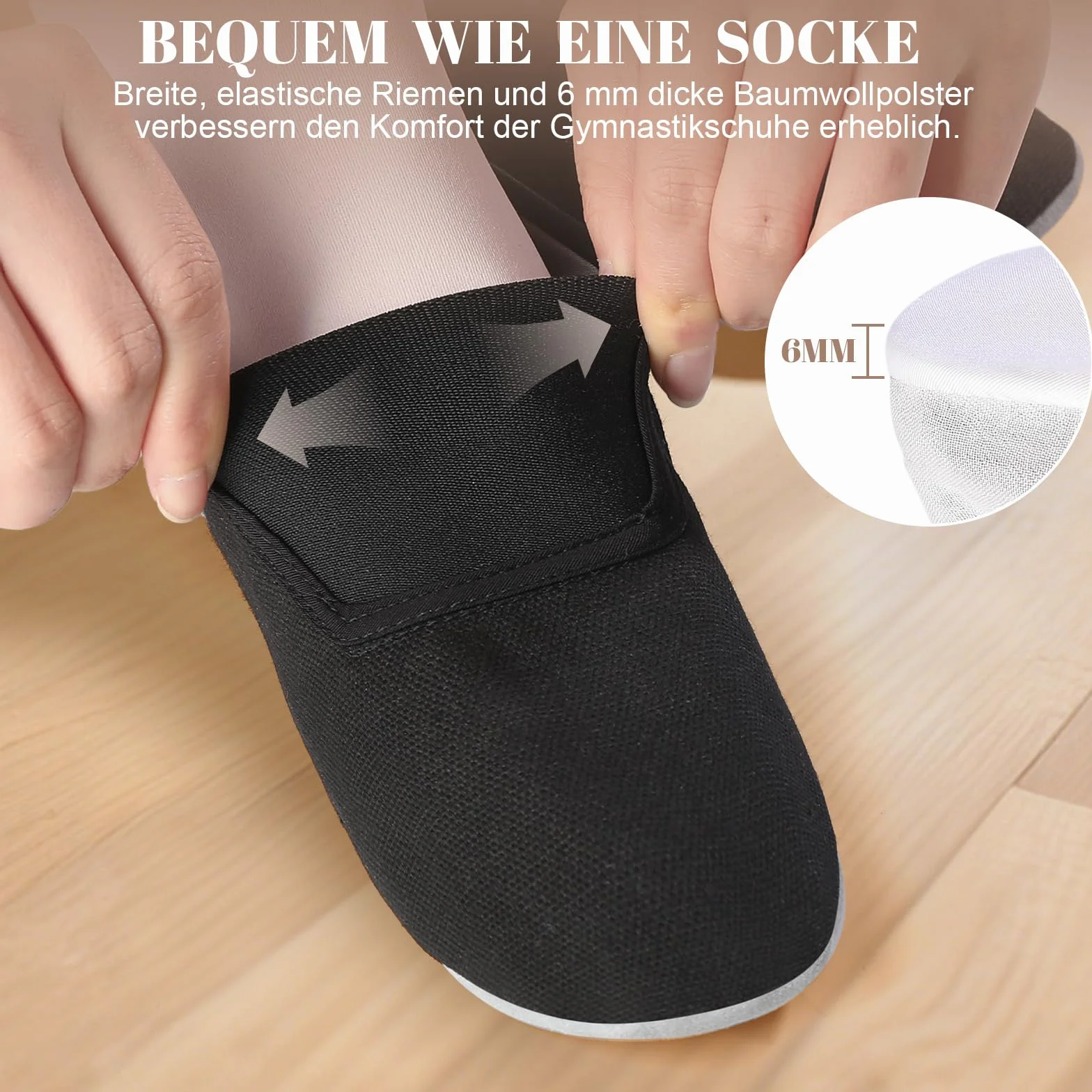 Buty gimnastyczne dla dziewcząt i kobiet, oddychające, dla dzieci, skóra bydlęca, podeszwa, uniseks, czarne