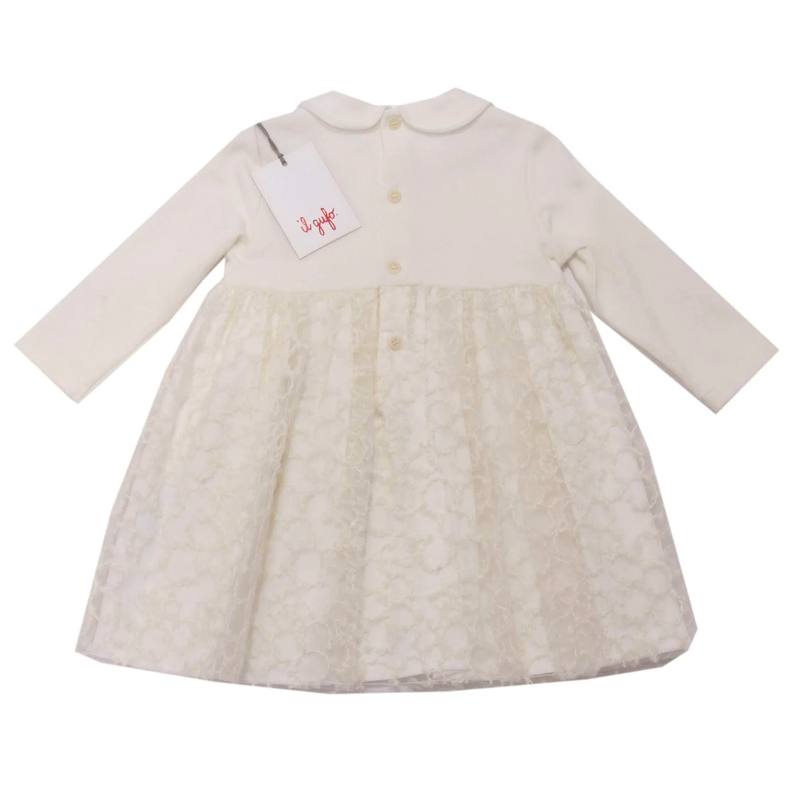 7870AD abito bimba girl IL GUFO off white tulle dress kids