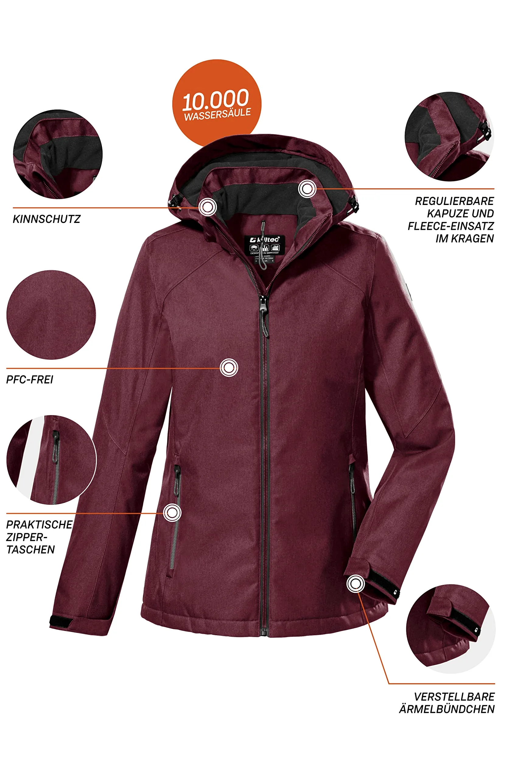 Killtec Kurtka outdoorowa/kurtka funkcyjna z odpinanym kapturem Kobiety Kow 142 Wmn Jckt