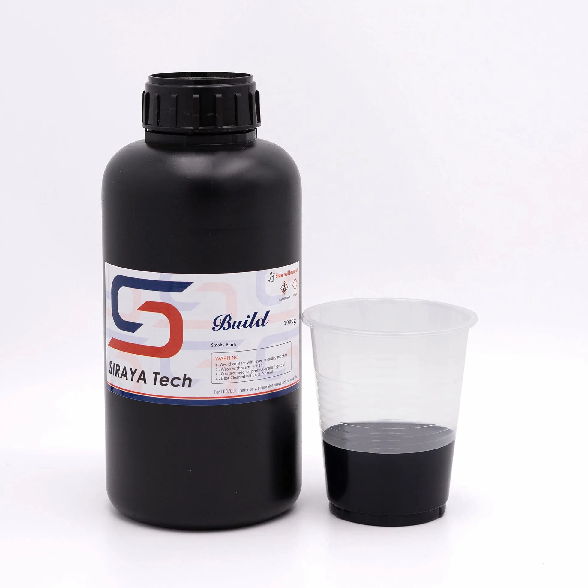 Siraya Tech Build Drukarka 3D Zywica Wysokiej Rozdzielczosci Nielamliwa Nadajaca Sie do Nabijania Zywica Inzynierska Standardowa Fotopolimerowa Rapid do LCD DLP (Dymna Czern, 1kg)