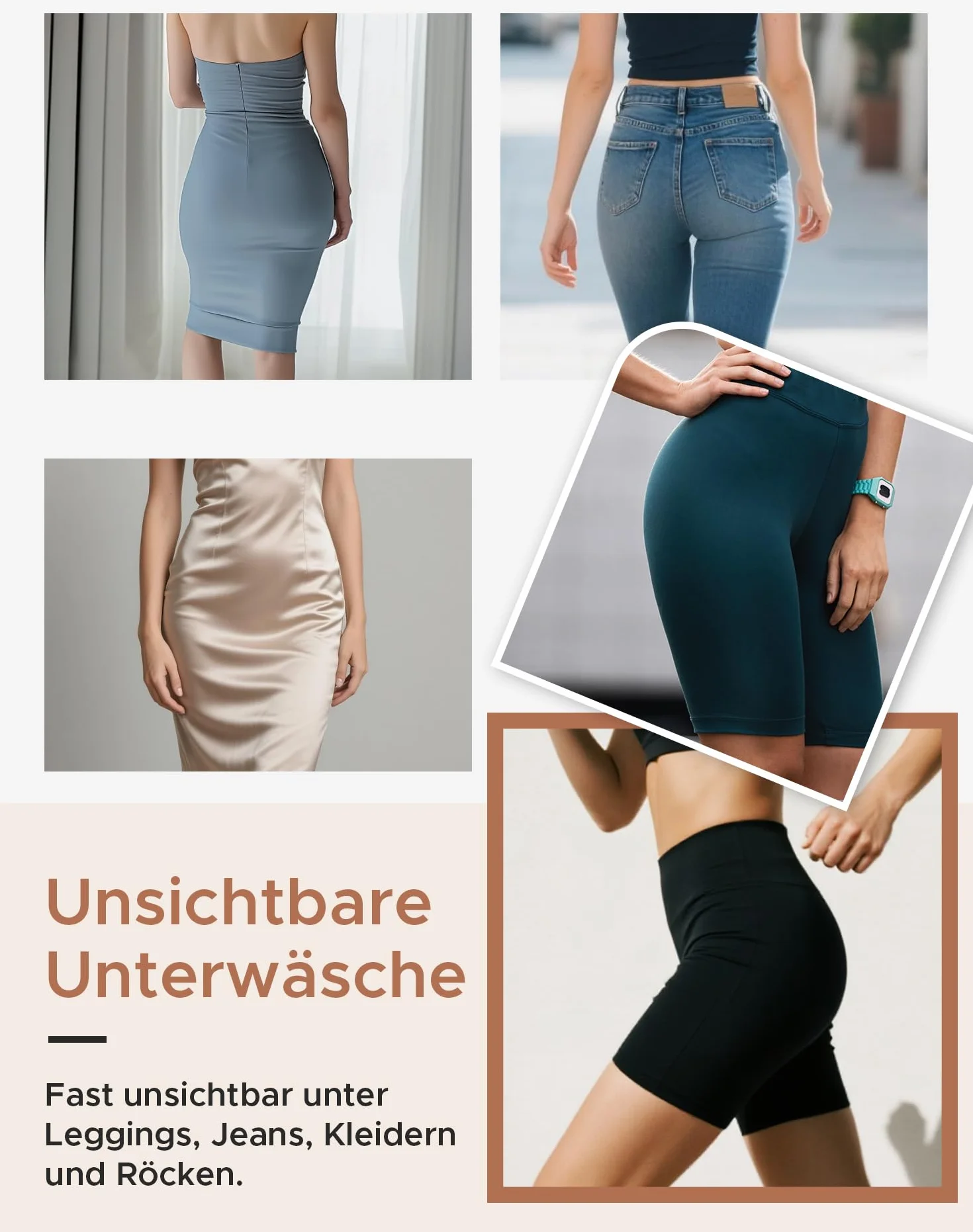 INNERSY Majtki damskie, bezszwowe, z wysokim stanem, bezszwowe, z mikrofibry, bez szwów, 4 sztuki