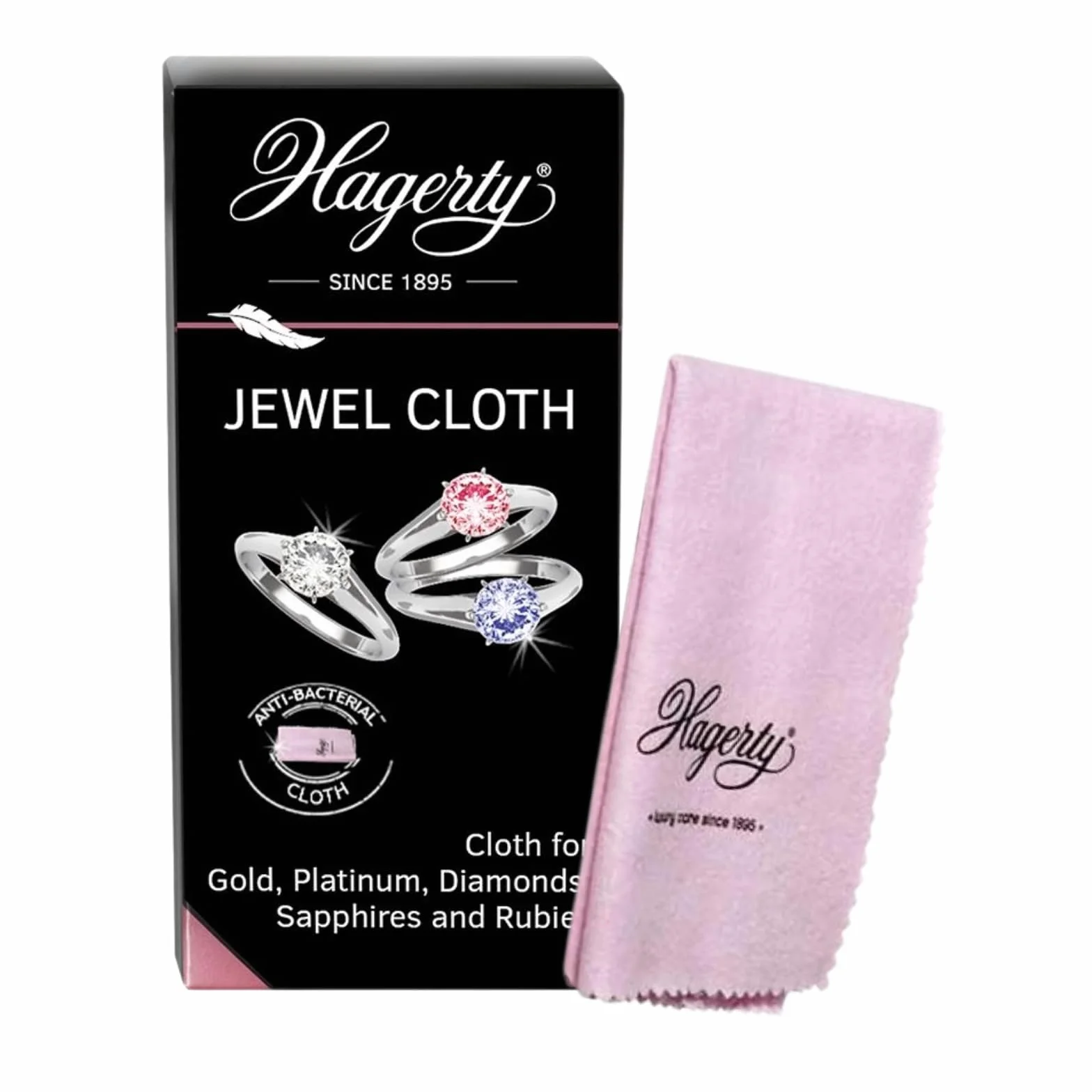 Hagerty Jewel Cloth Ściereczka do czyszczenia biżuterii kamieni szlachetnych złota platyny 36 x 30 cm I Impregnowana ściereczka biżuteryjna z bawełny I