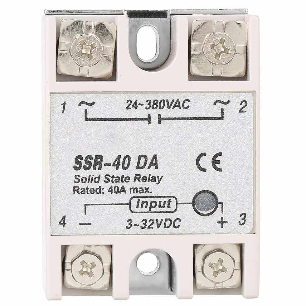 Przekaźnik półprzewodnikowy Jednofazowy DC AC SSR-40DA 40A 3-32 V DC / 24-380 V AC Moduł przekaźnika półprzewodnikowego