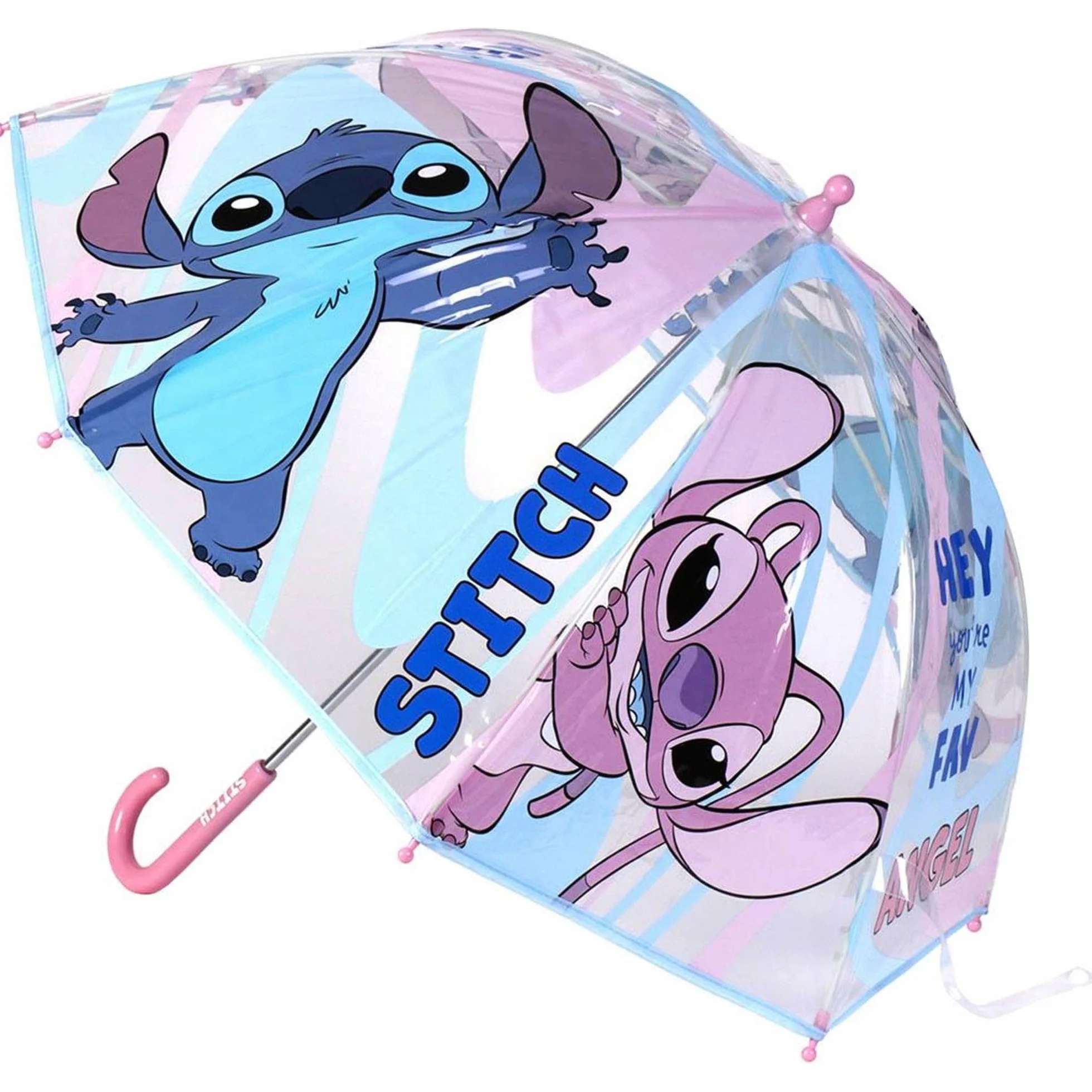 Parasol kopułowy Lilo & Stitch Stitch i Angel nadruk ręczne otwieranie POE rama z włókna szklanego Hiszpania