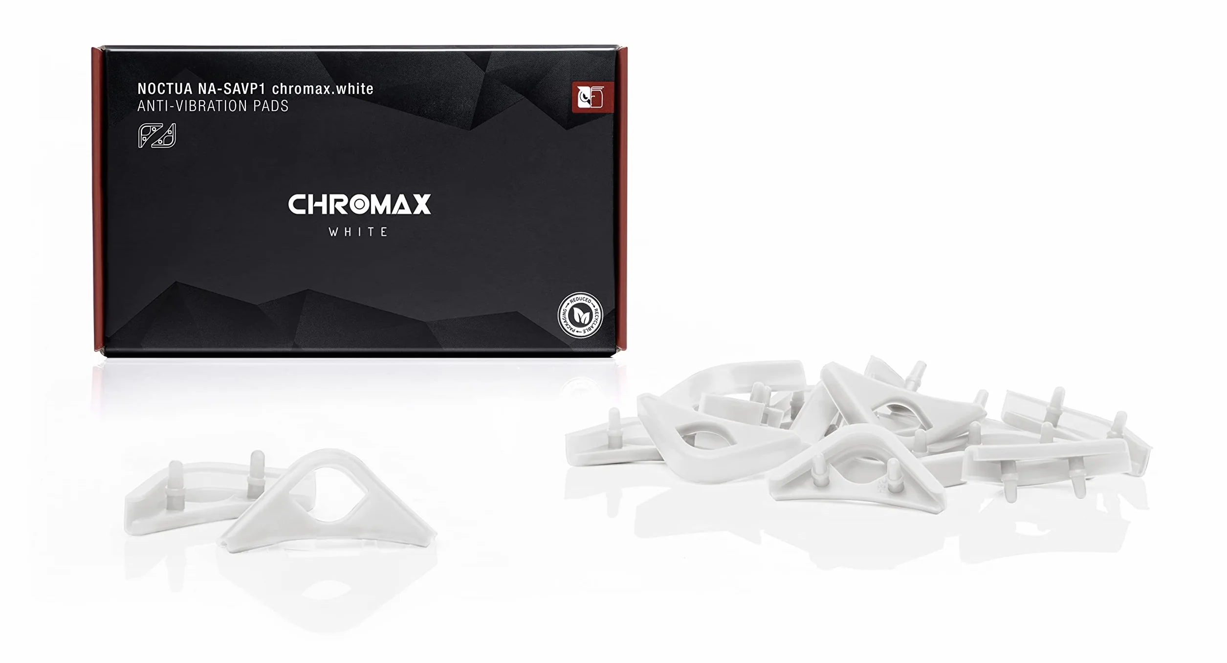 Noctua NA-SAVP1 chromax.white, Podkładki Antywibracyjne do 120- i 140-Milimetrowych Wentylatorów Noctua (16 sztuk, Biały)
