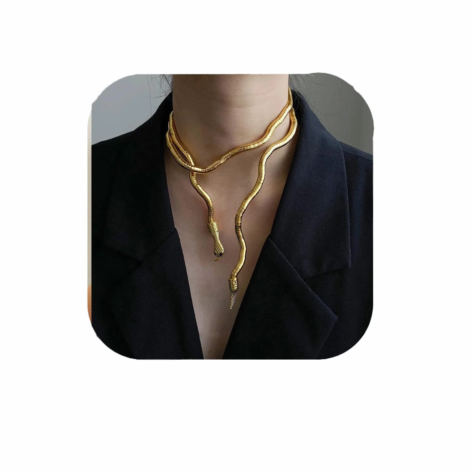 Moguri Naszyjnik Wężowy, Biżuteria, Łańcuszek, Złoty, Snake, Bransoletka na Ramię, Choker, Gumowa