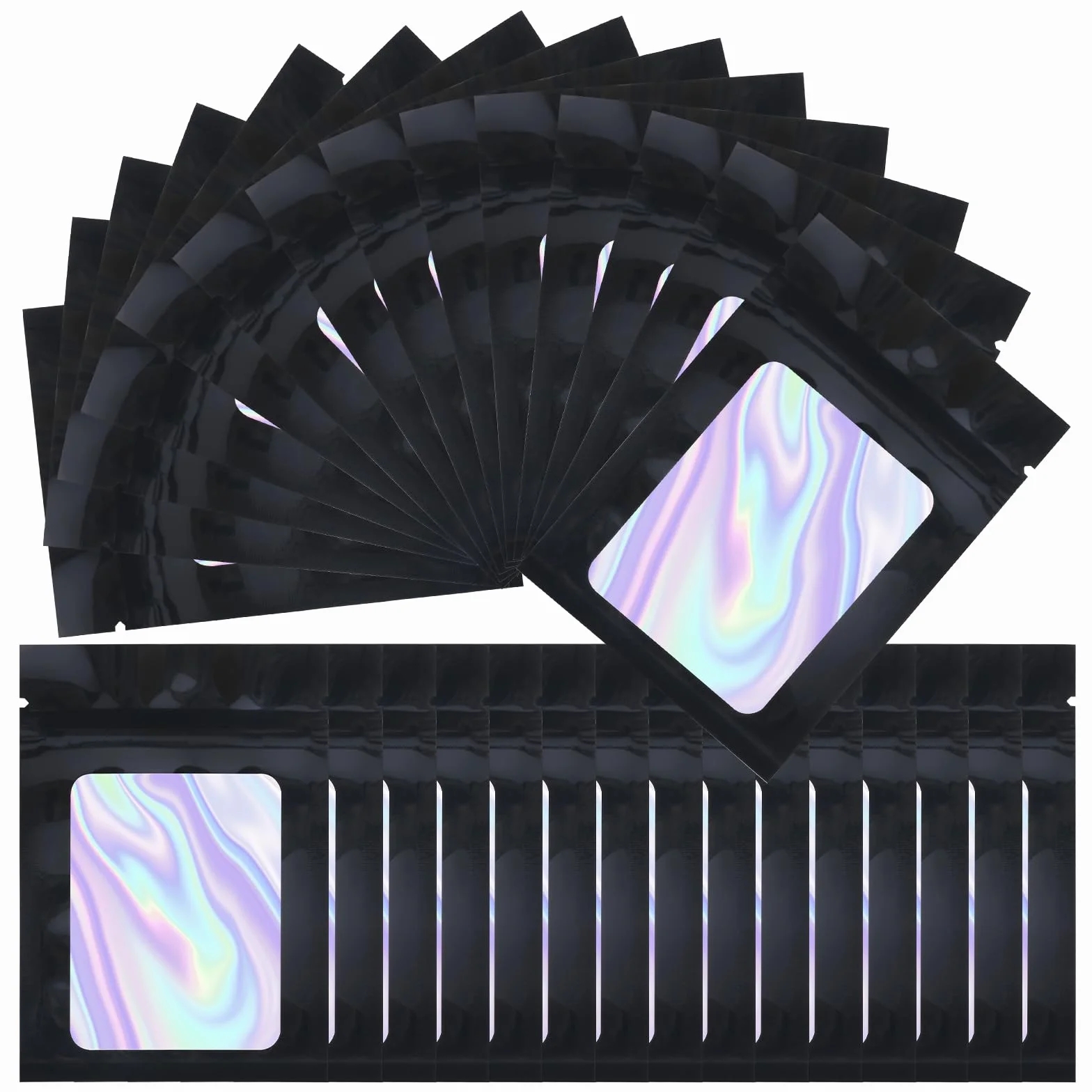200 sztuk worków z mylaru, 10 x 7 cm, odporne na zapachy woreczki z zamkiem błyskawicznym, wodoodporne i pyłoszczelne worki foliowe, worki z zamkiem błyskawicznym, mogą być używane na przekąski
