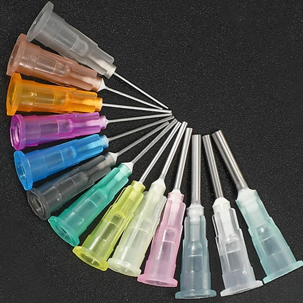 Prosta igła do dozowania 21G - 0,51 mm wewnątrz, 0,82 mm na zewnątrz, długość 30 mm, wielokrotnego użytku, dokładność medyczna i laboratoryjna, akcesoria do dozowania