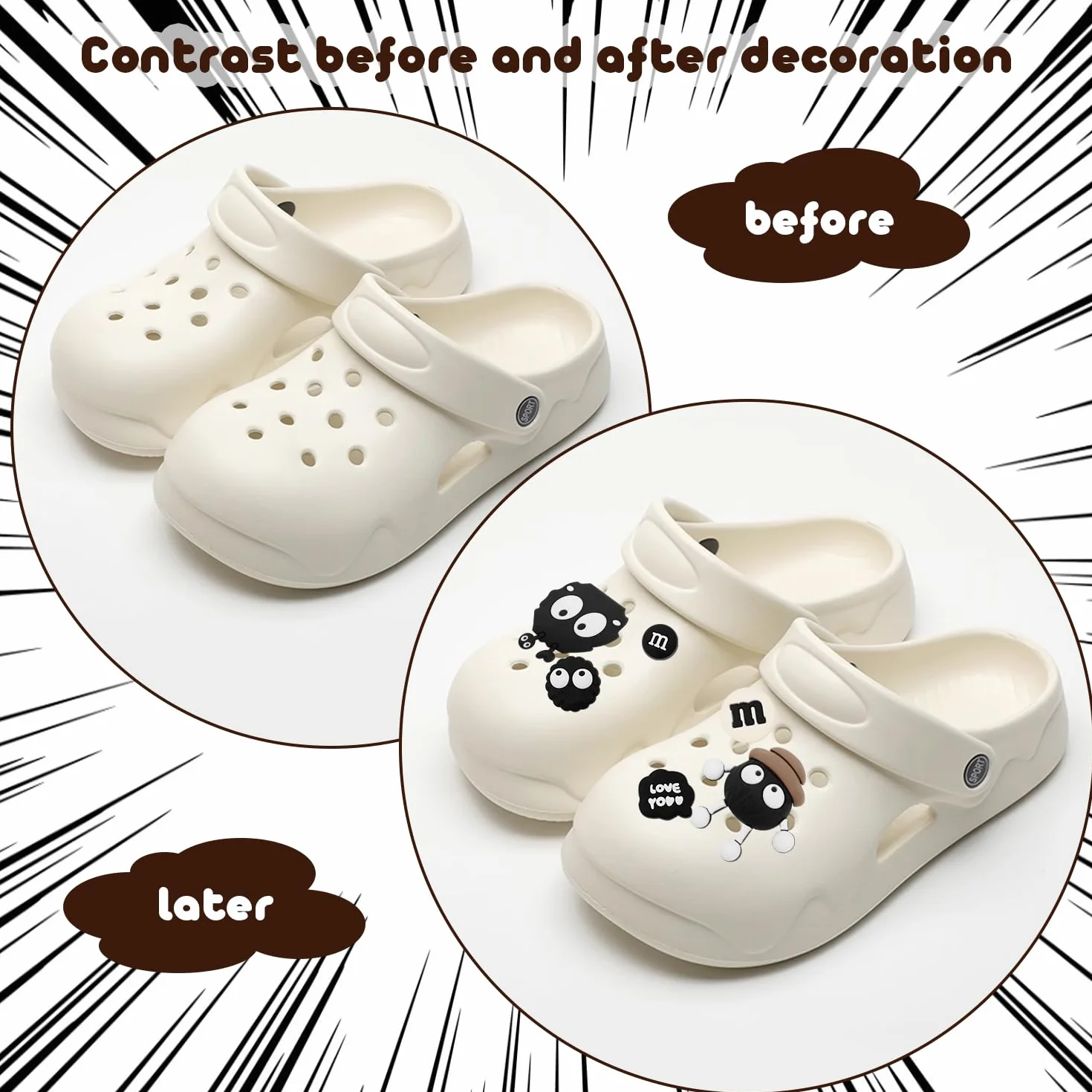Akcesoria 3D Crocs Charms do Butów - Urocze Ozdoby z PVC DIY Guziki Broszki Dekoracja