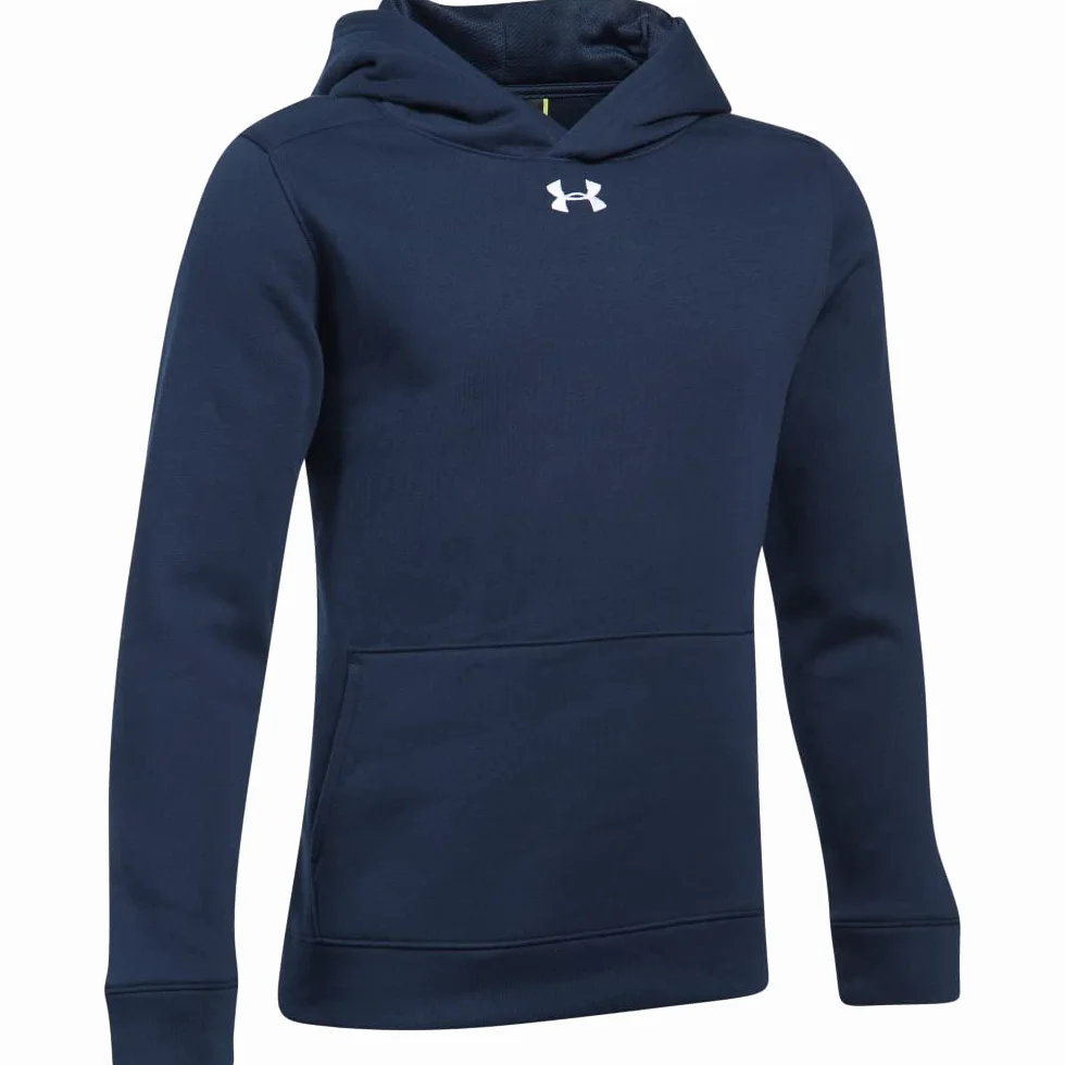 Under Armour Chłopięca bluza polarowa z kapturem, Granatowy (Midnight Navy) / biały, X-Large / 18-20 Big Kids
