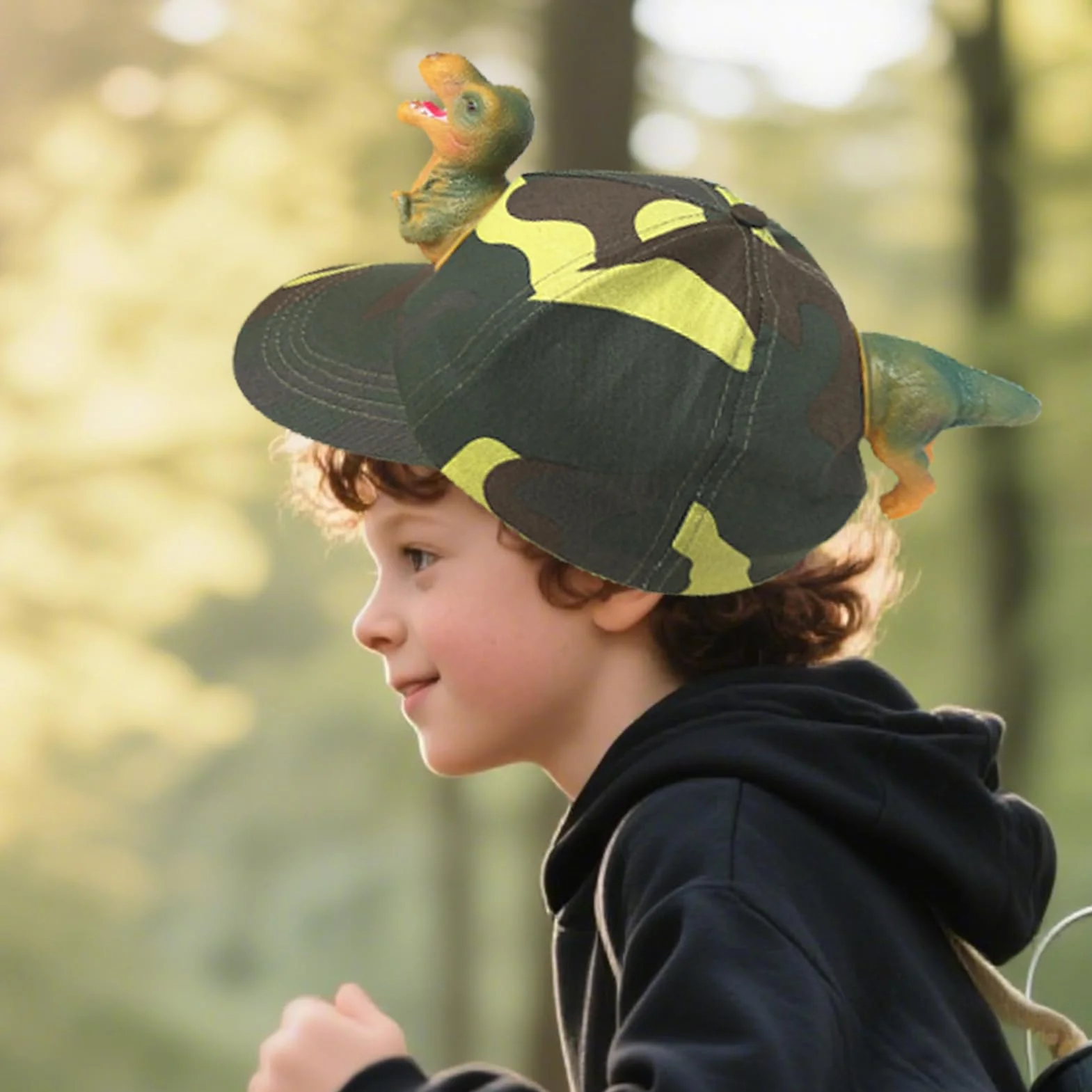 Czapka z daszkiem, urocza czapka dinozaura, modne nakrycia g?owy dla ch?opców, swobodna regulowana czapka z daszkiem wycieczki szkolne, przebieranki Halloween, dni pla?y, pikniki rodzinne