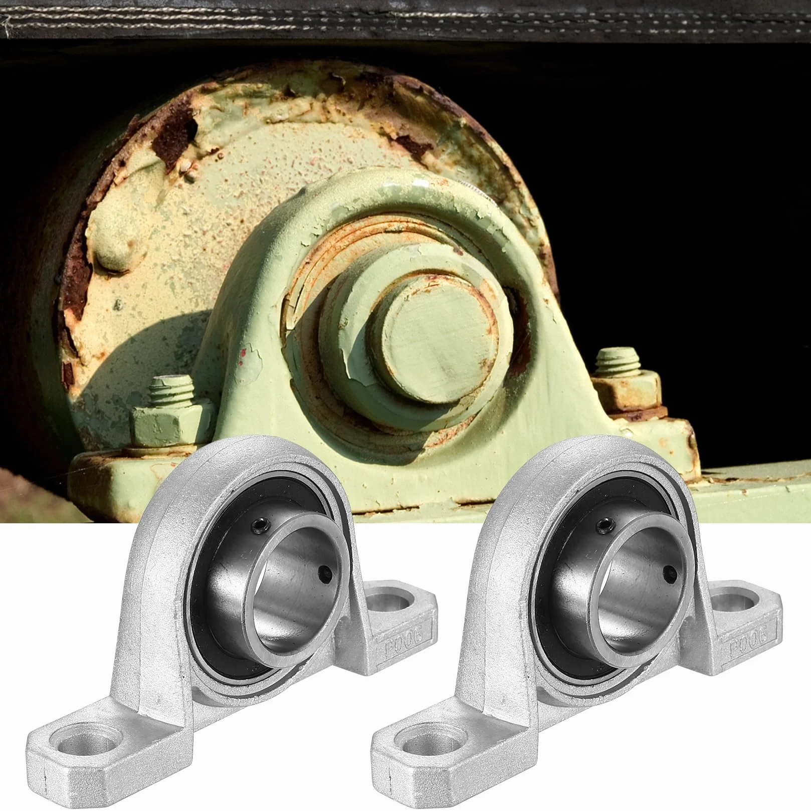 2 x łożysko 30 mm, średnica wewnętrzna 30 mm, łożysko obudowy ze stopu cynku, do drukarek 3D, maszyn drukarskich, maszyn z wałkiem osi (KP006)