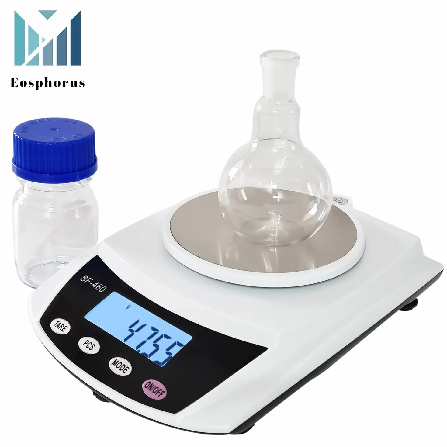 Eosphorus Cyfrowa Analityczna Waga z Wyświetlaczem LCD 600g x 0,01g do Laboratoriów Naukowych i Szkół - Waga Kuchenna, Dokładna Waga Odważyć Gramy, Uncje i Karaty - Ładowarka USB i Zasilacz Sieciowy