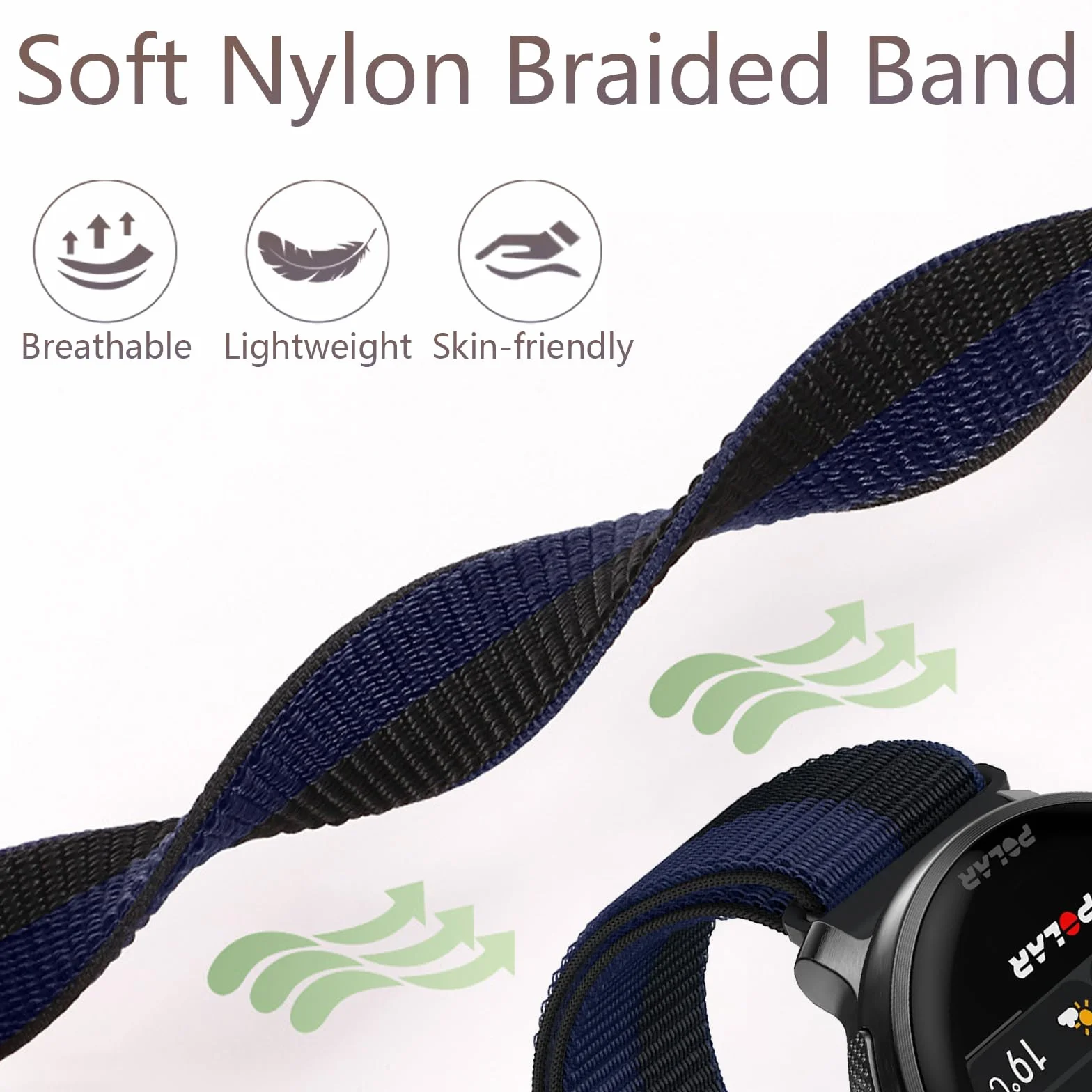 Polar Grit X Pro pasek do zegarka 22 mm nylonowy elastyczny sportowy
